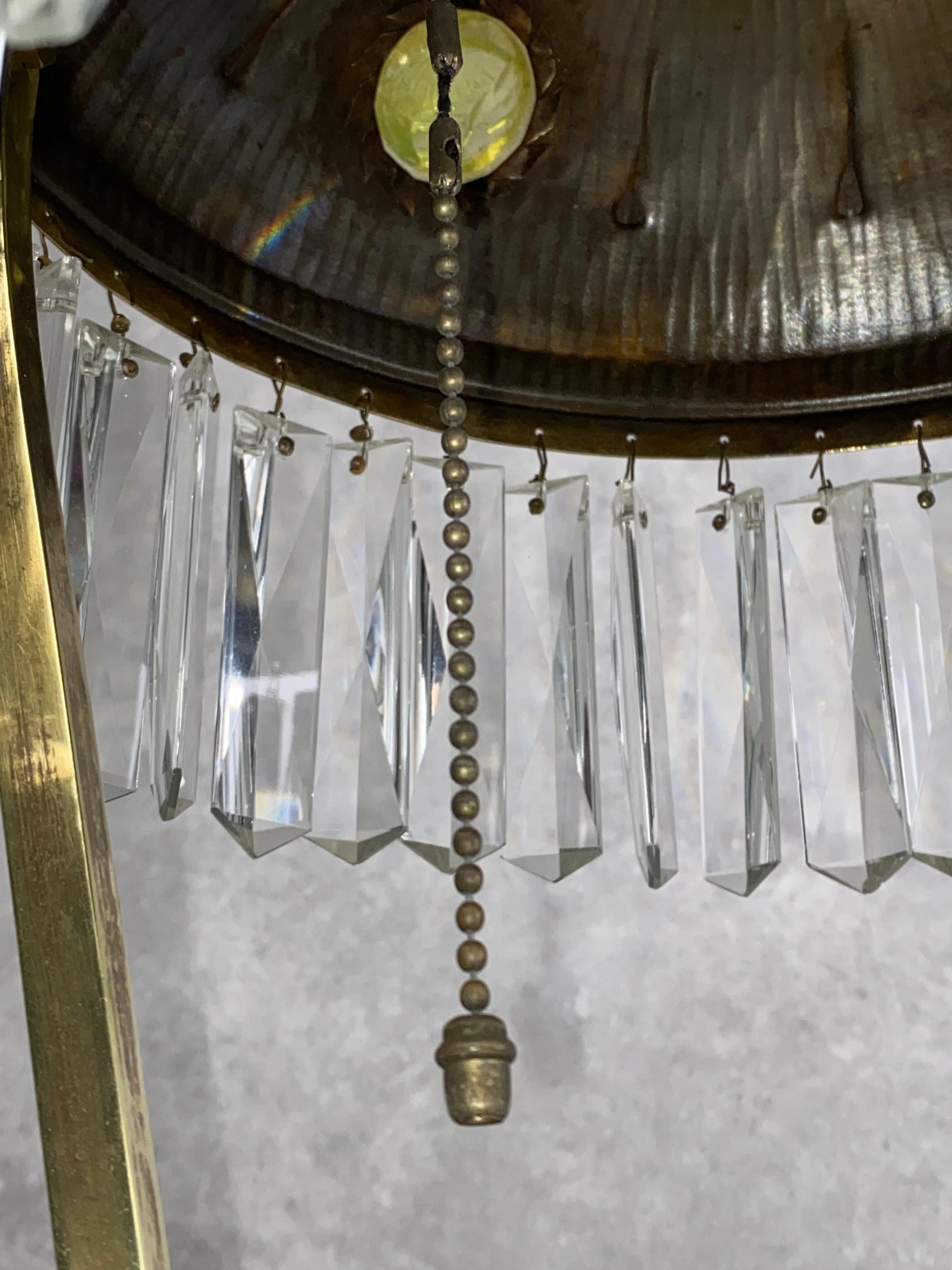 Large jugendstil desk lamp with crystals For Sale 8