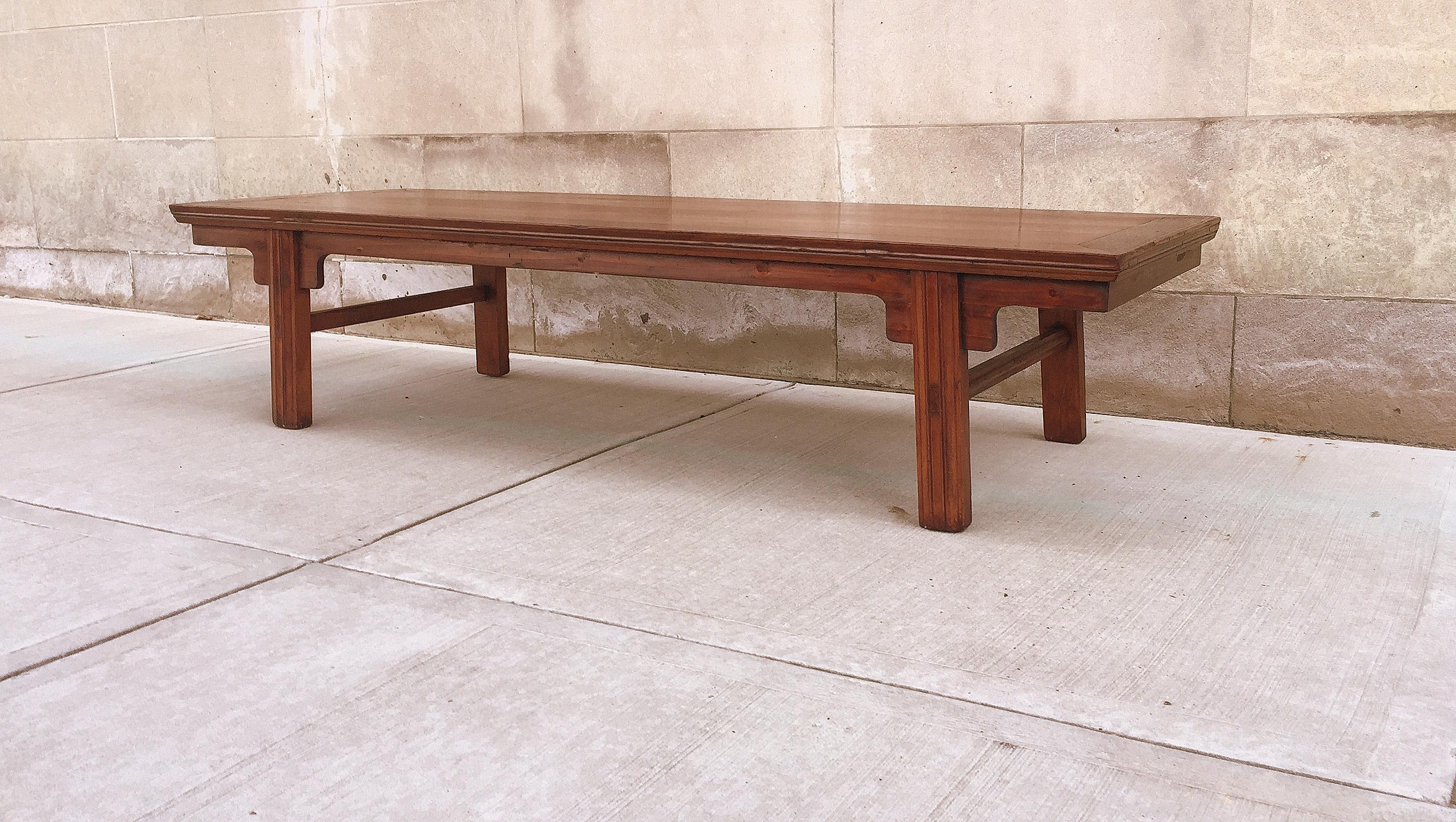 Large Jumu Wood Low Table In Good Condition For Sale In Greenwich, CT