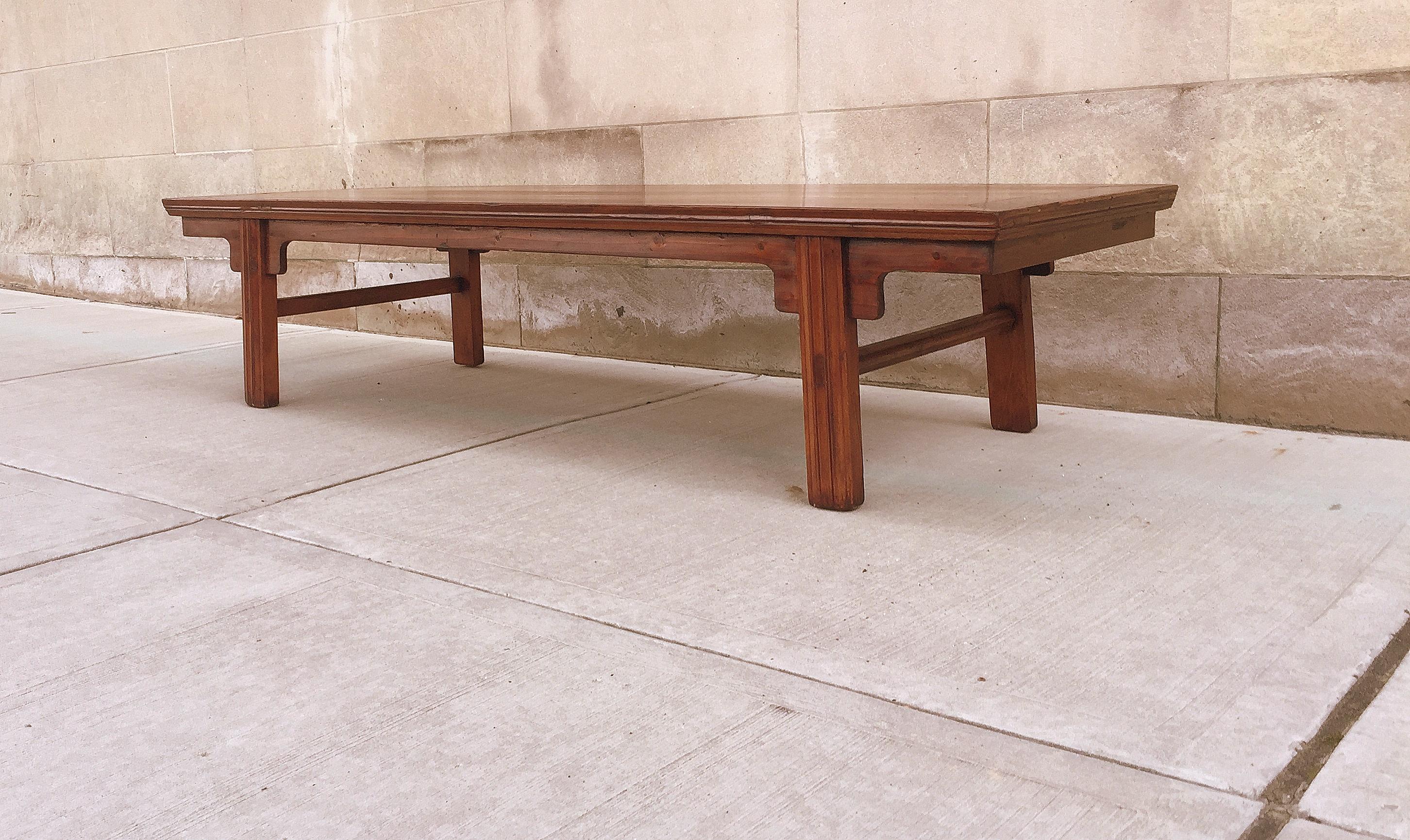 Large Jumu Wood Low Table In Good Condition For Sale In Greenwich, CT