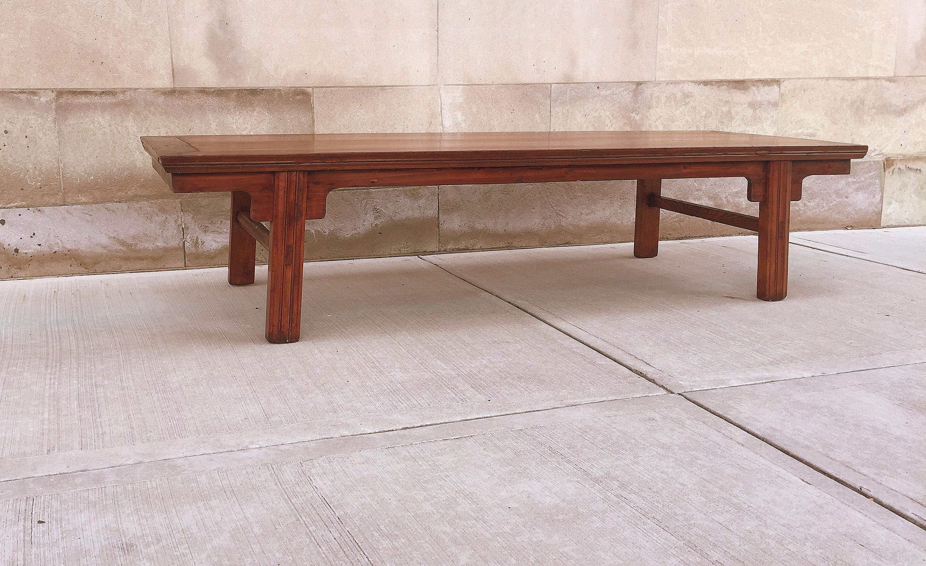 Early 20th Century Large Jumu Wood Low Table For Sale