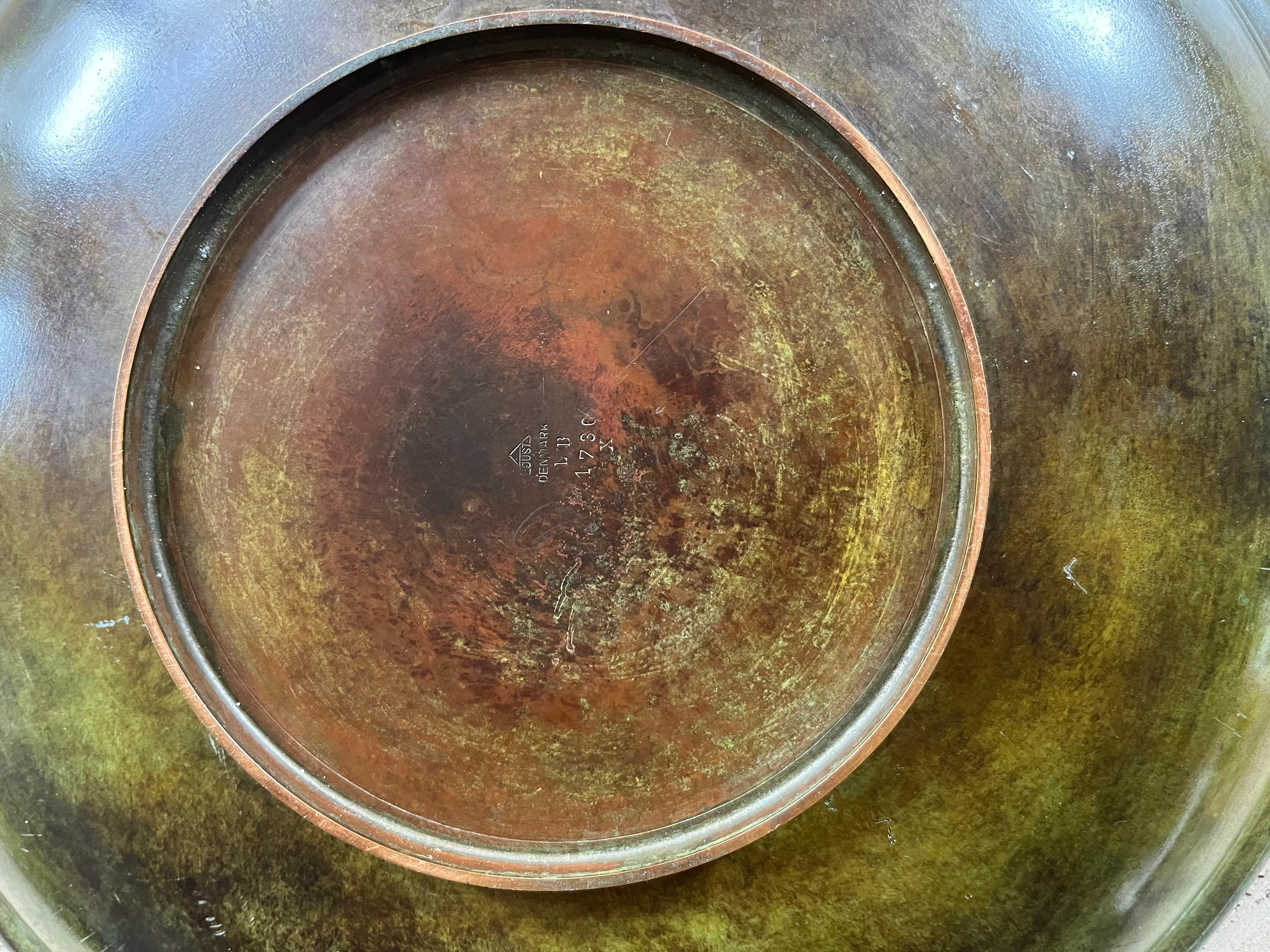 Just Andersen large alloyed bronze bowl In Good Condition For Sale In London, GB