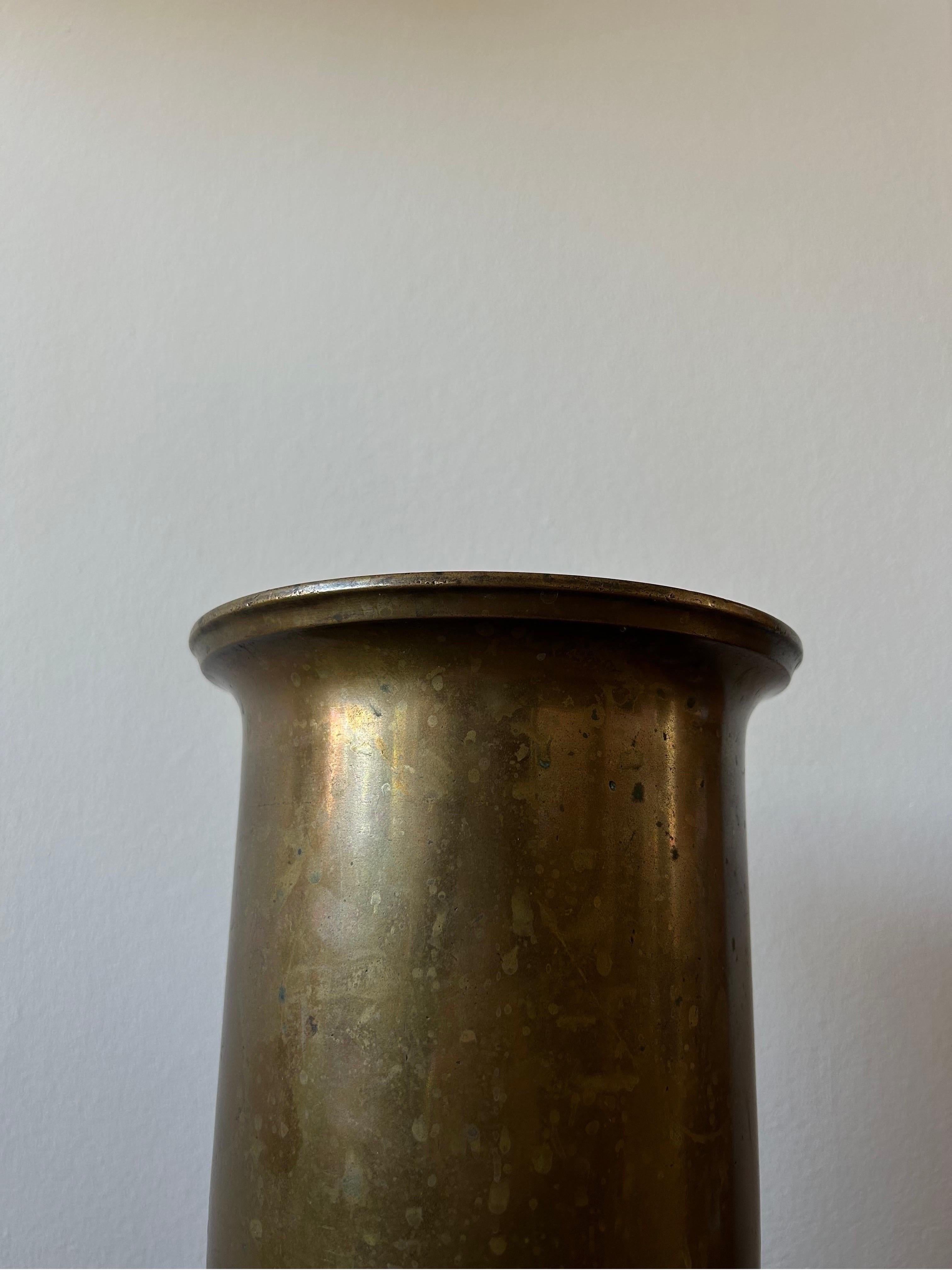 Patinated Large Just Andersen Bronze Vase Model B1578