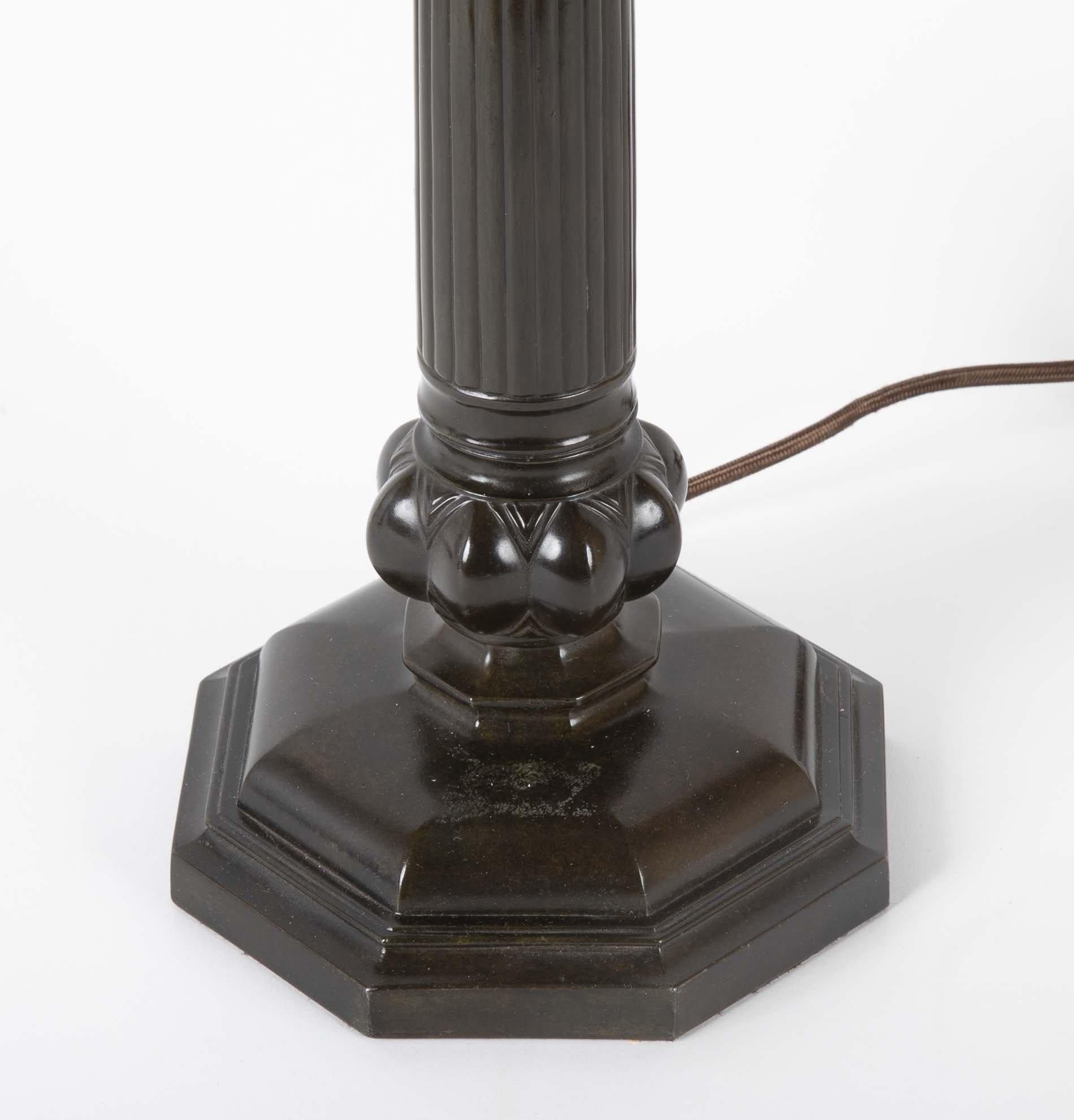 A Just Andersen, Danish, (1884-1943) Disko Metal lamp. Mark to underside 