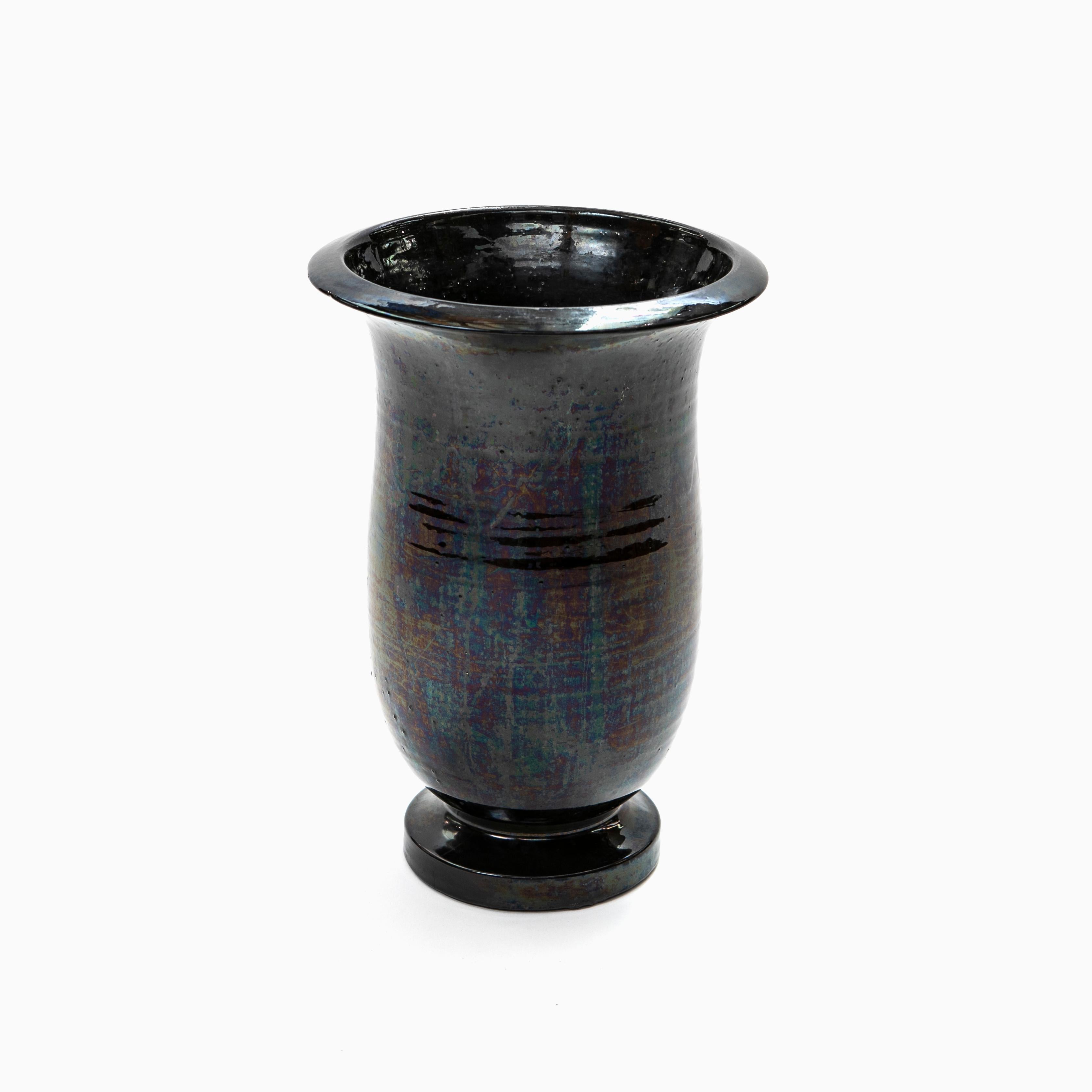 black large floor vase