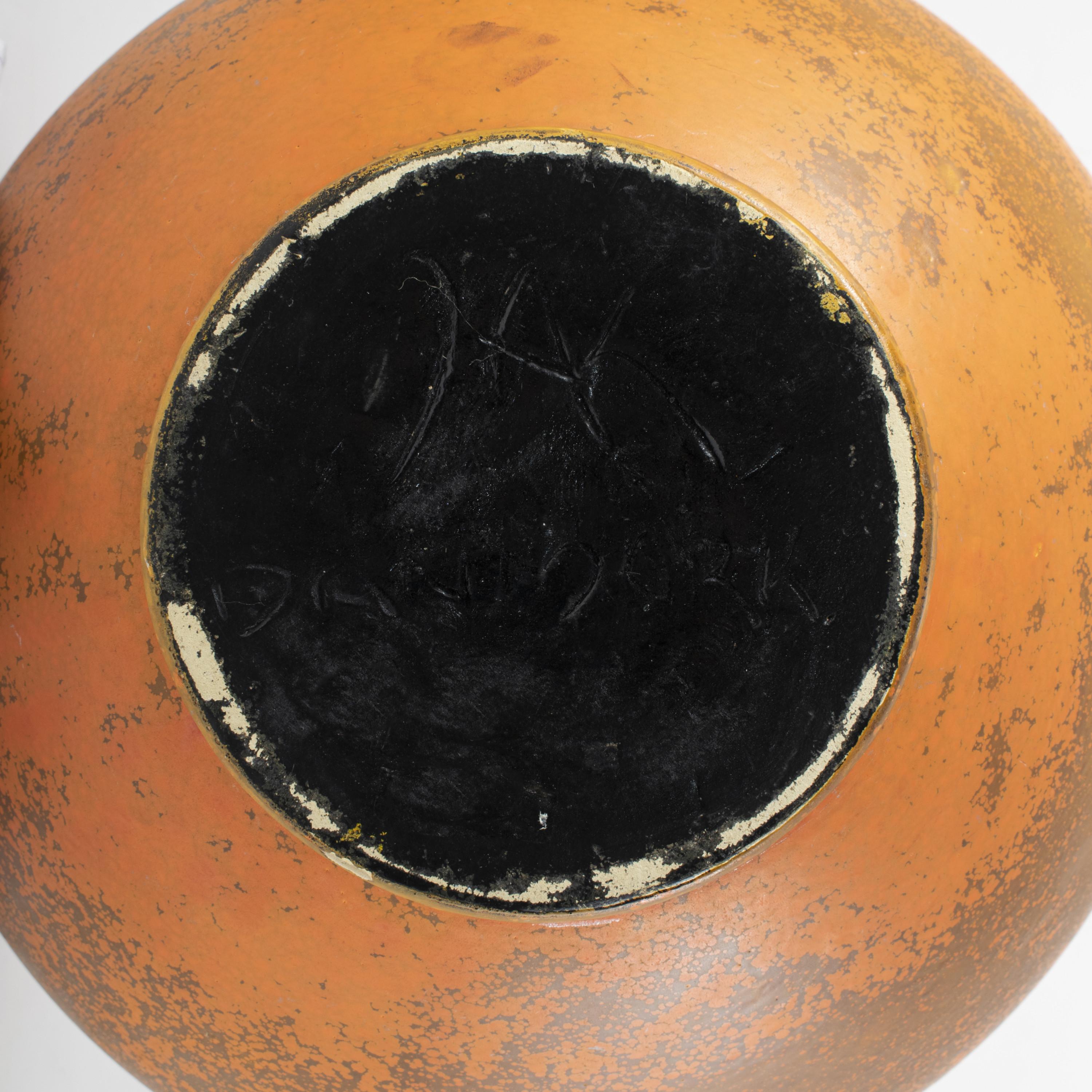 20th Century Large Kähler Stoneware Vase in Orange Uranium Glaze