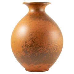 Large Kähler Stoneware Vase in Orange Uranium Glaze