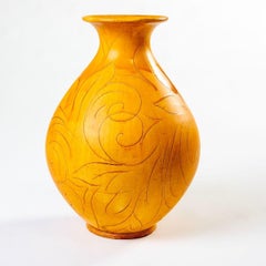 Grand vase Kähler de Svend Hammershøi avec glaçure jaune d'uranium