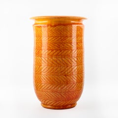 Large Kähler Vase in Orange Glazed Stoneware