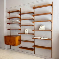Großes modulares Wandsystem aus dänischem Teakholz von Kai Kristiansen, FM Møbler, 1960er Jahre