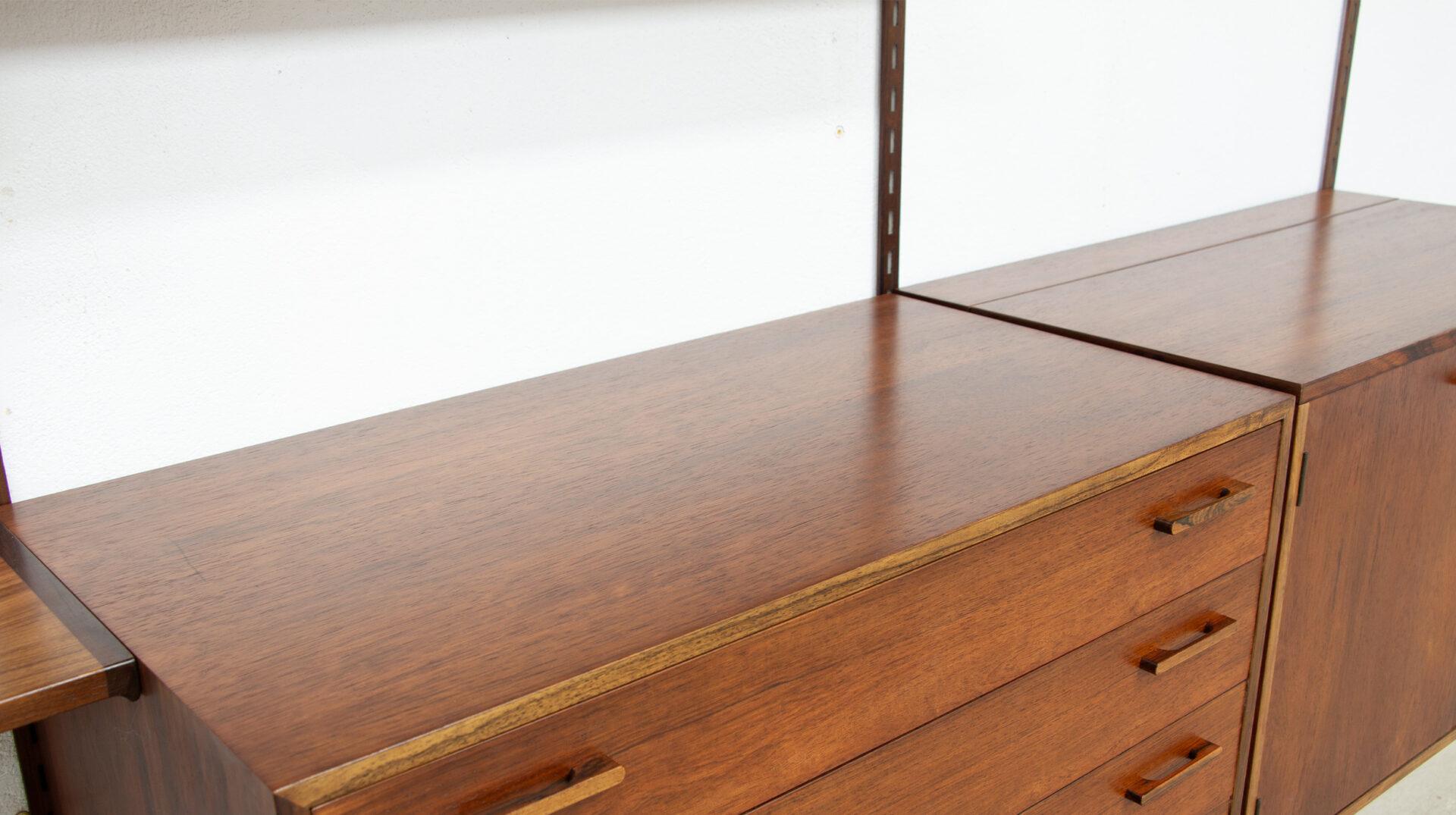 Grande bibliothèque en bois de rose Kai Kristiansen par FM furniture, 1960's en vente 2
