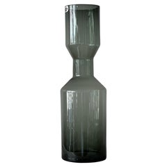 Large Kaj Franck Gray Midcentury Glass Vase Nuutajarvi Nottsjo Finland