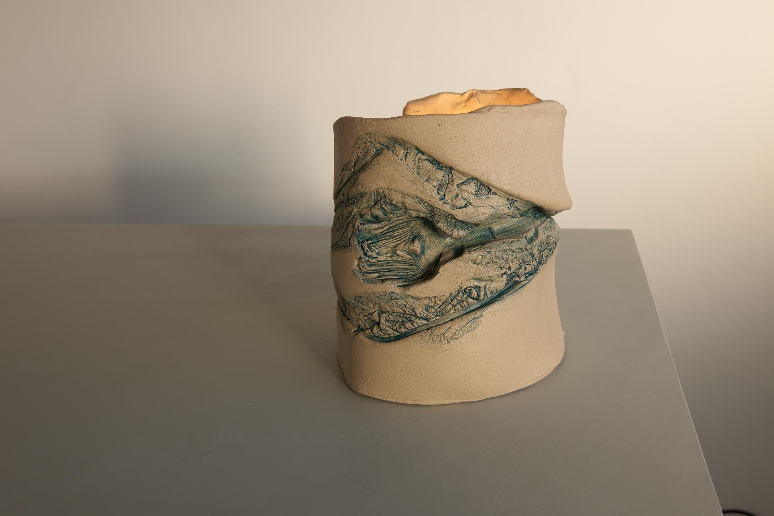 Große Kale vegetable Fossil-Lampe, natürlich, handgefertigt, innen oder außen im Angebot 4