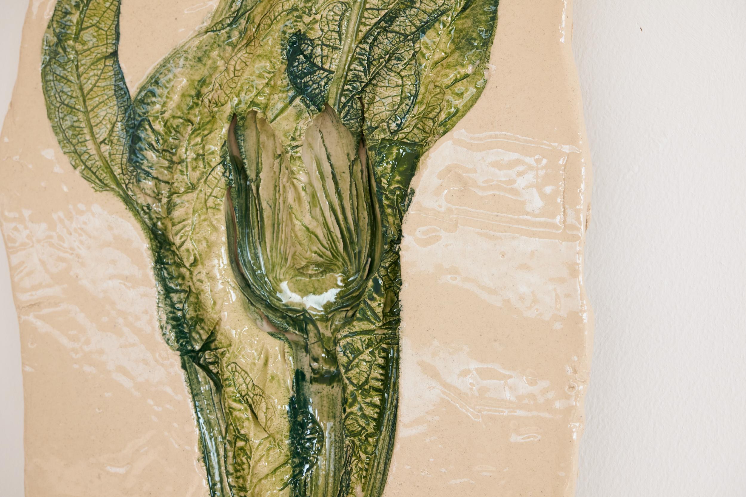 Große Kale vegetable Fossil-Lampe, natürlich, handgefertigt, innen oder außen im Angebot 9