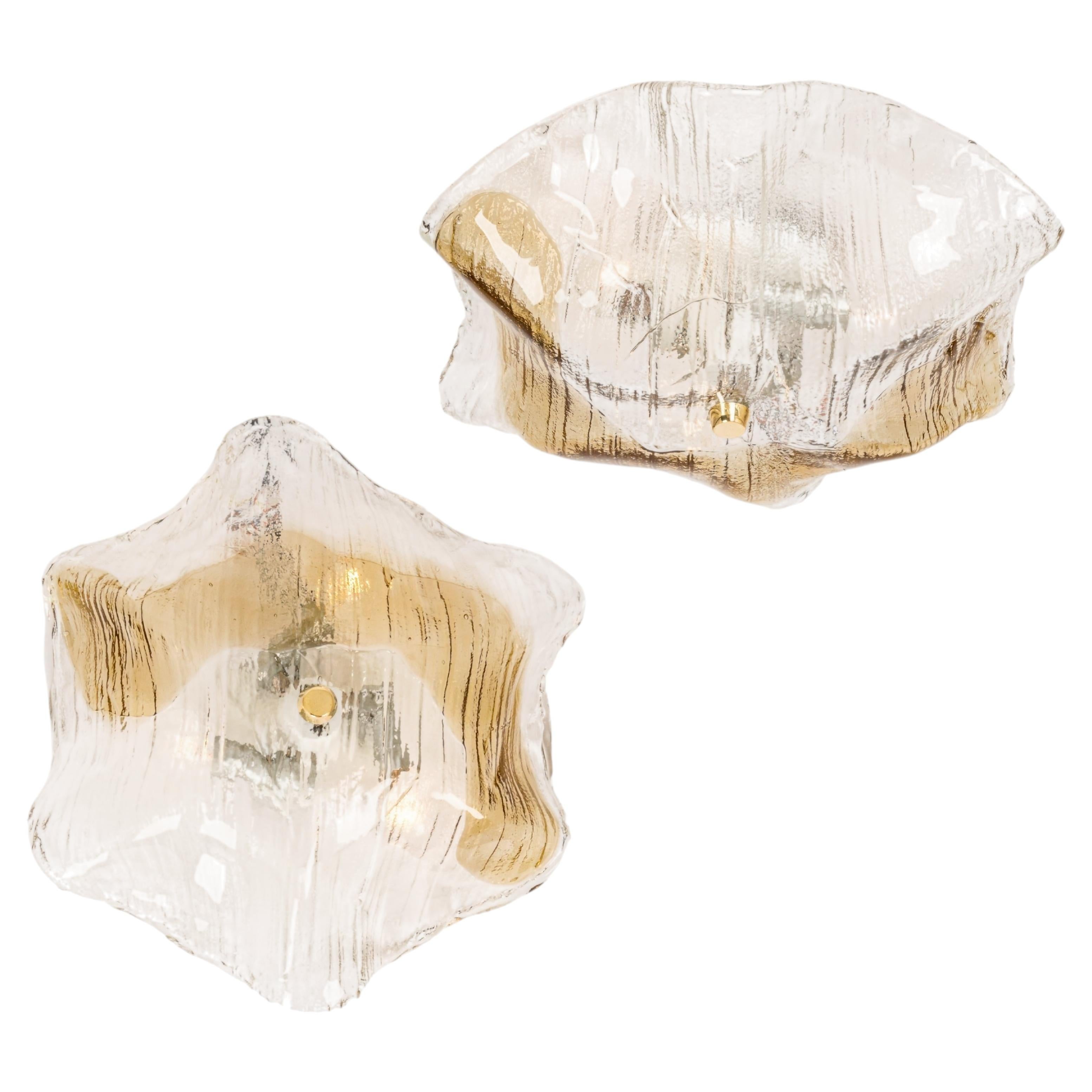 Large Kalmar Flushmount Lights, Undine, Austria, 1970s For Sale