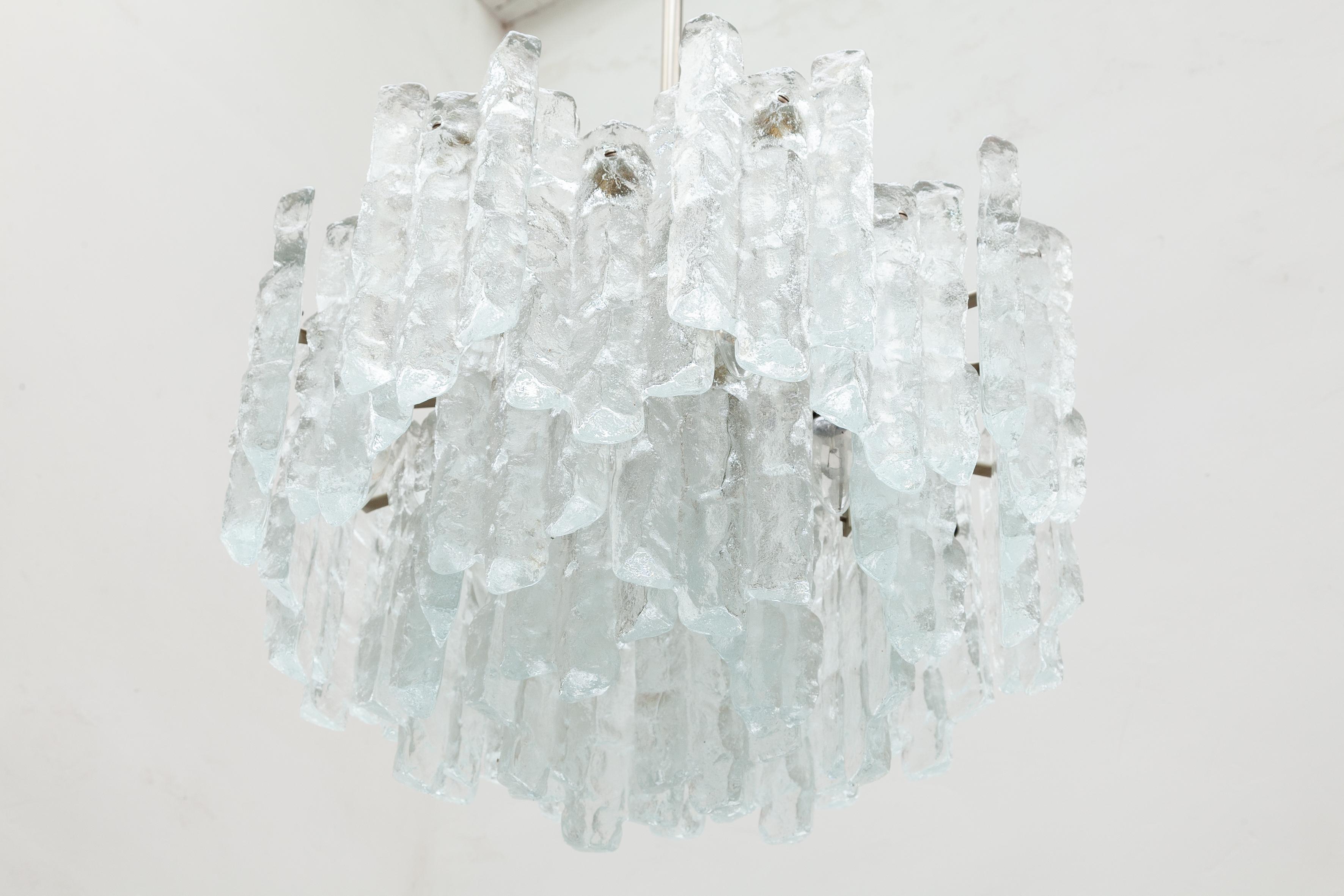 Mid-Century Modern Large Ice Cube Chandelier by Kalmar, 1960s For Sale