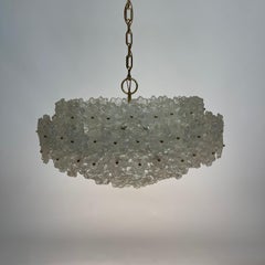 Large Kalmar Lucite Brass Chandelier 1970s
