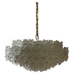 Large Kalmar Lucite Brass Chandelier 1970s