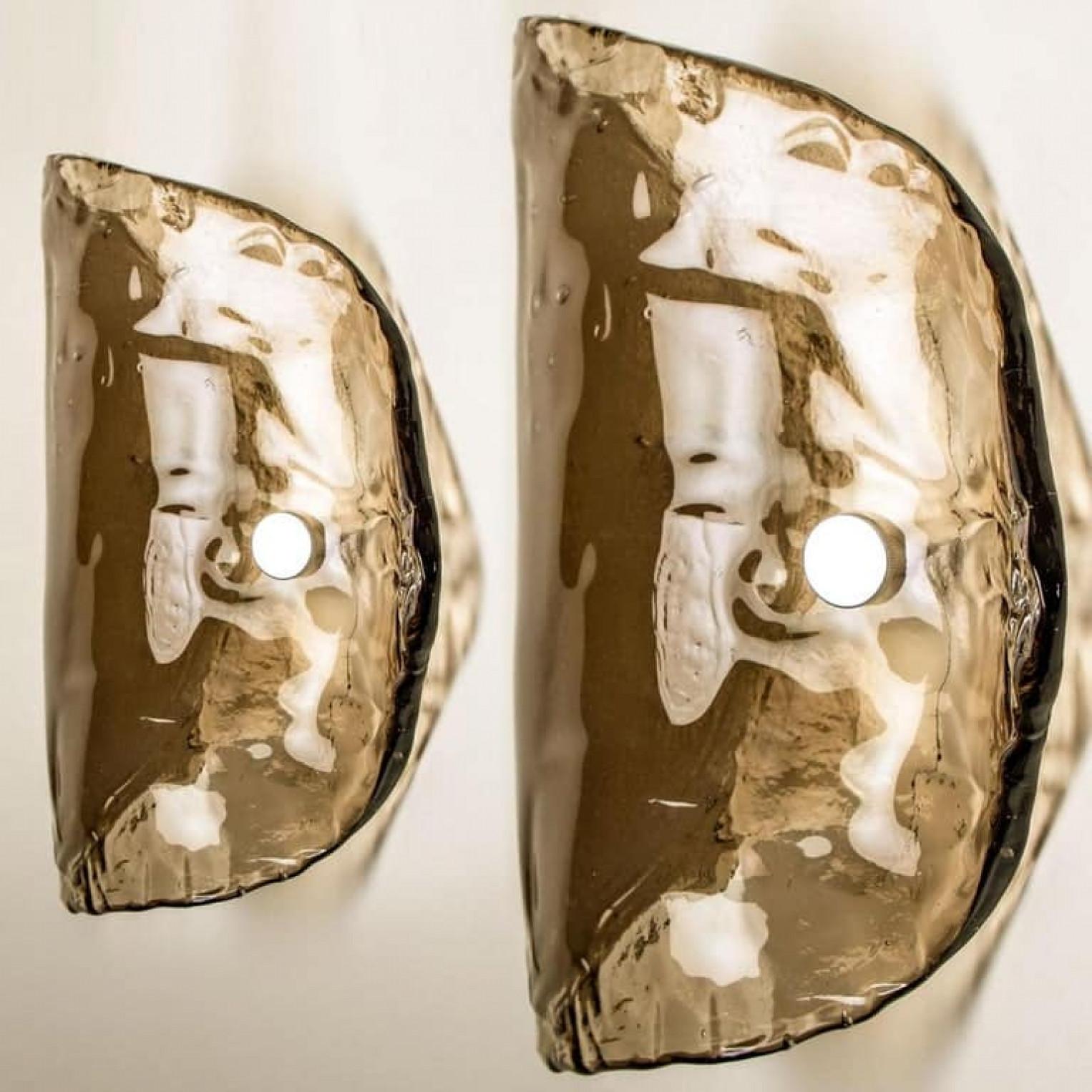 Große Kalmar Murano-Rauchglas-Wandleuchten oder Wandleuchten, 1970er Jahre im Angebot 4