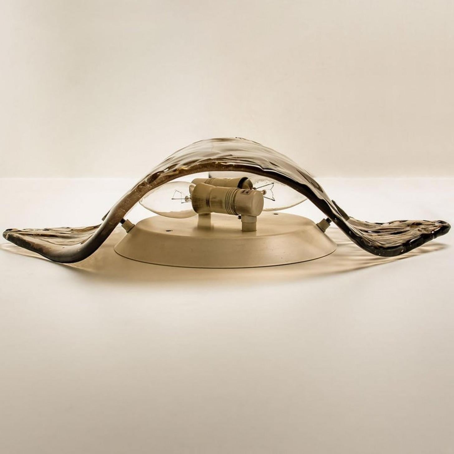 Große Kalmar Murano-Rauchglas-Wandleuchten oder Wandleuchten, 1970er Jahre im Angebot 1