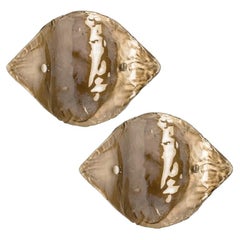 Grandes appliques ou appliques murales en verre de Murano fumé Kalmar, 1970