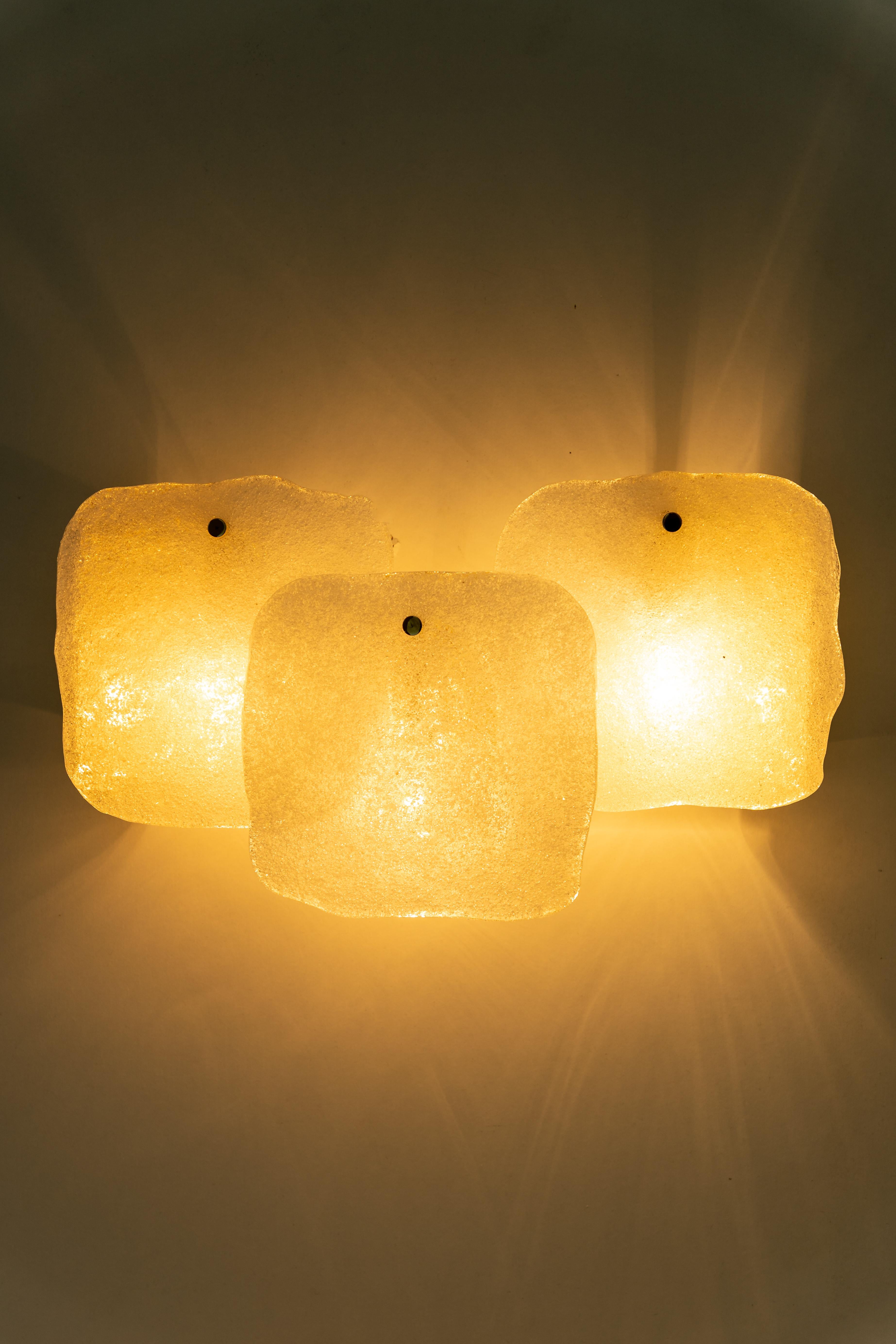 Large Kalmar Sconce Wall Lights Murano Glass by Kalmar, Austria, 1960s 1