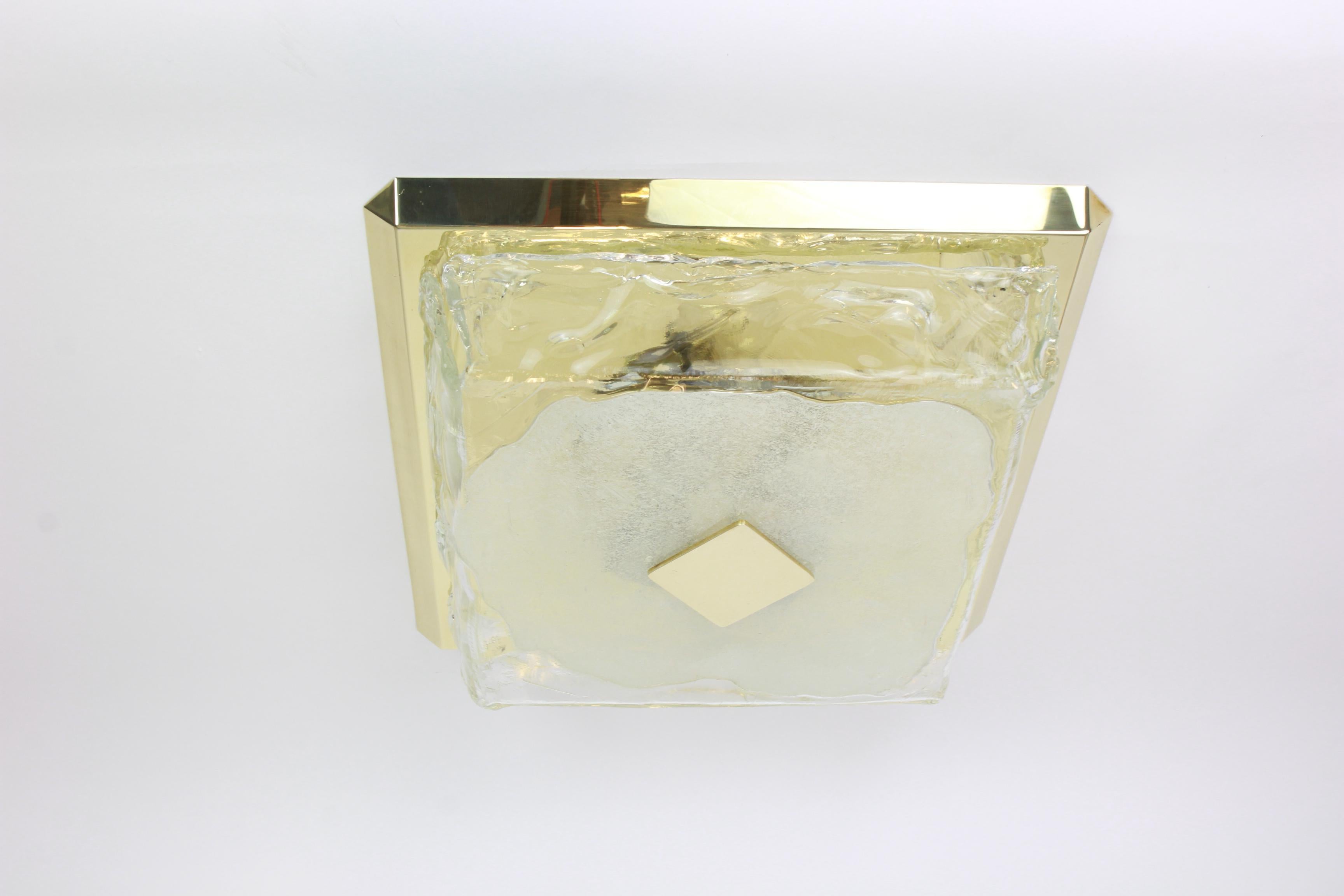 Large Kalmar Square Flushmount Murano Organic Glass, Austria, 1960s For Sale 3