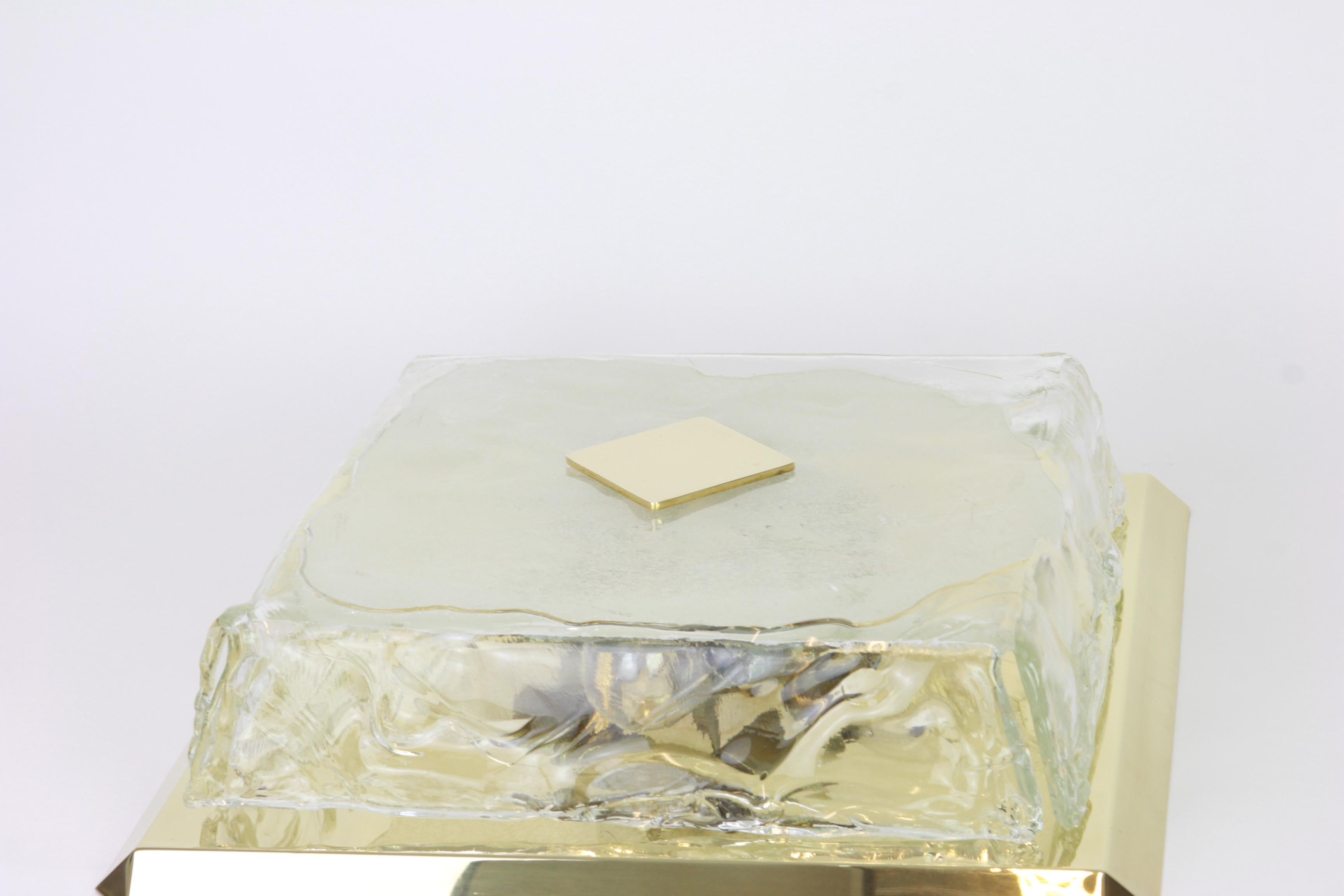 Large Kalmar Square Flushmount Murano Organic Glass, Austria, 1960s For Sale 4