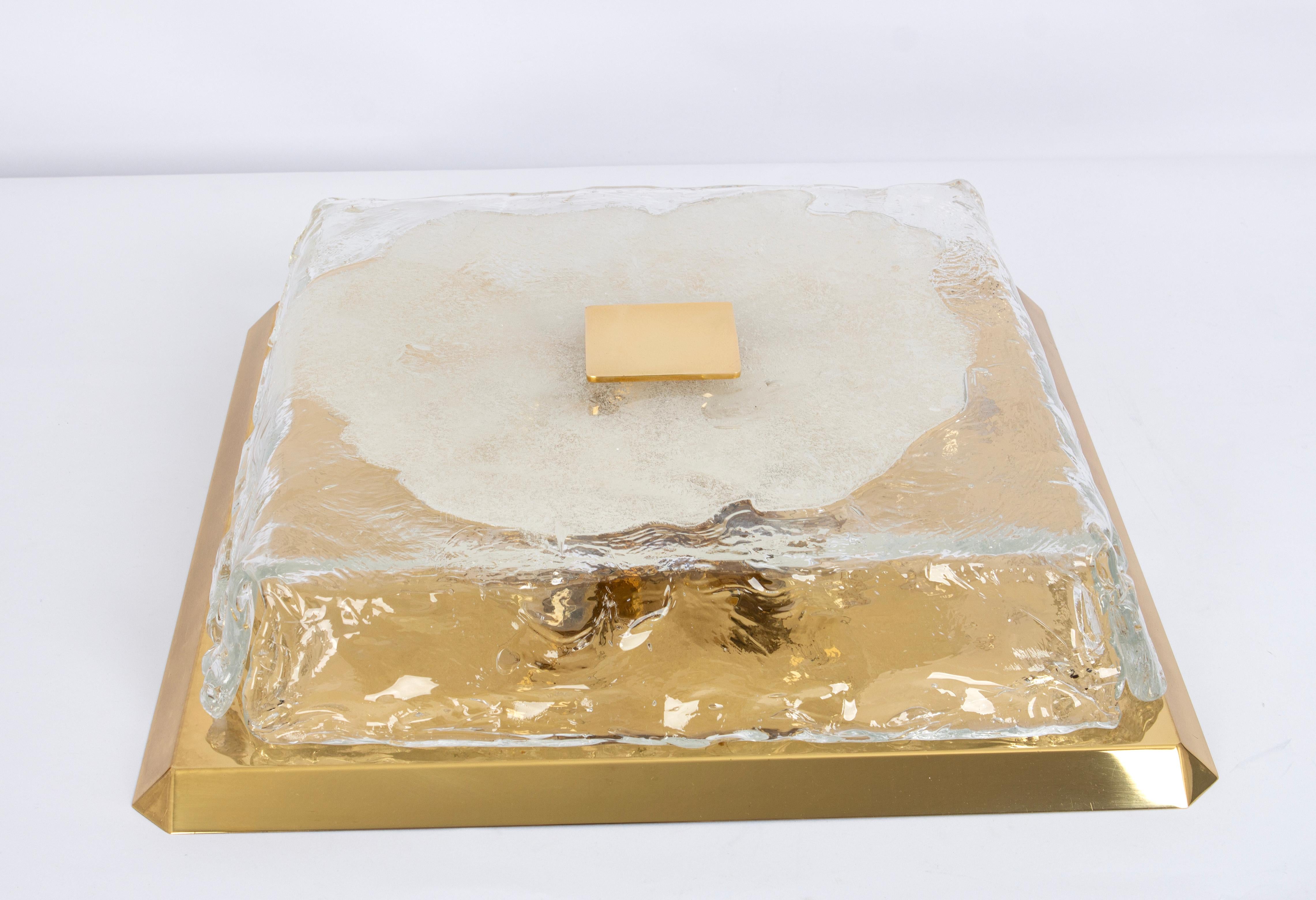 1 of 2 Large Kalmar Square Flushmount Murano Organic Glass, Austria, 1960s For Sale 3