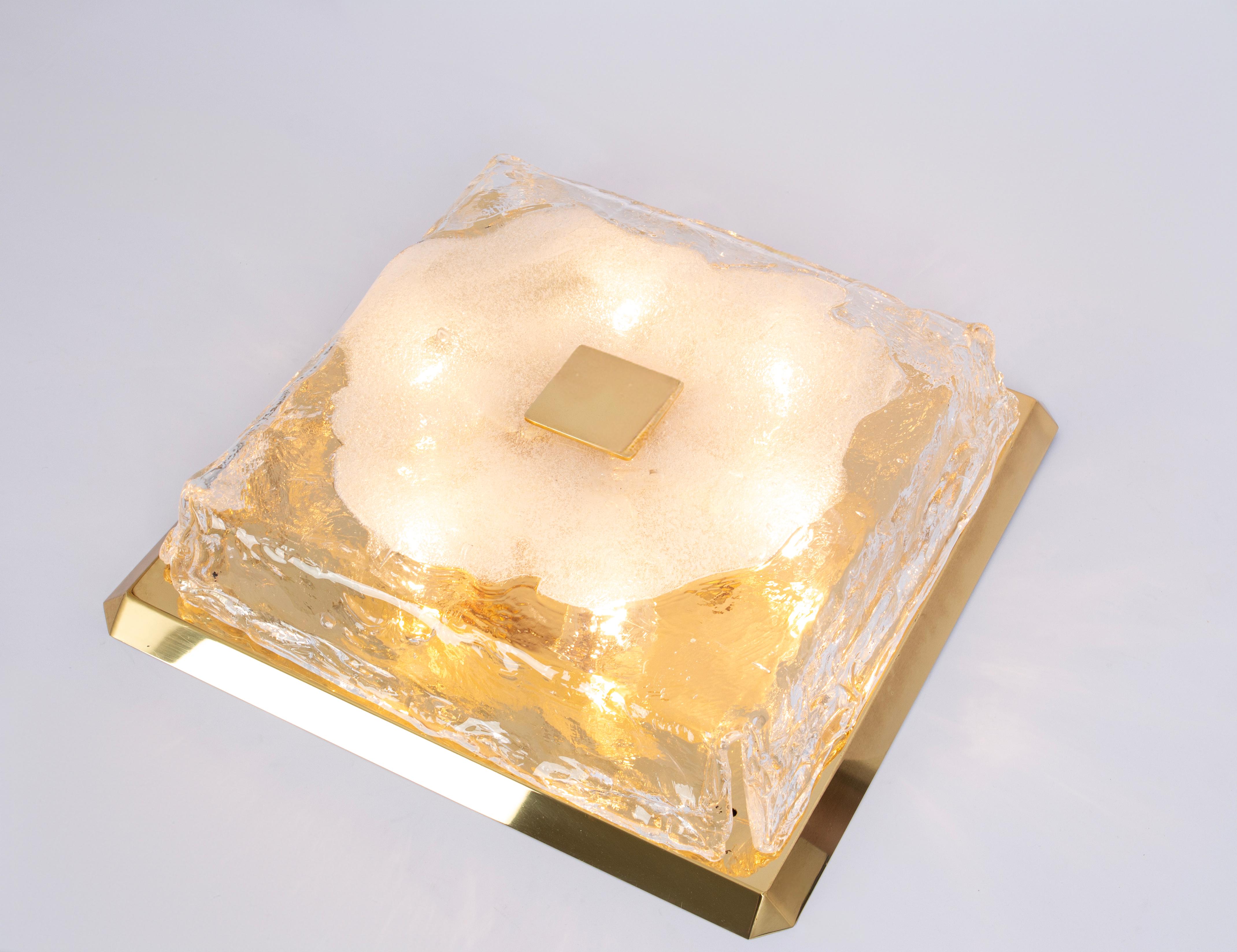 1 of 2 Large Kalmar Square Flushmount Murano Organic Glass, Austria, 1960s In Good Condition For Sale In Aachen, NRW