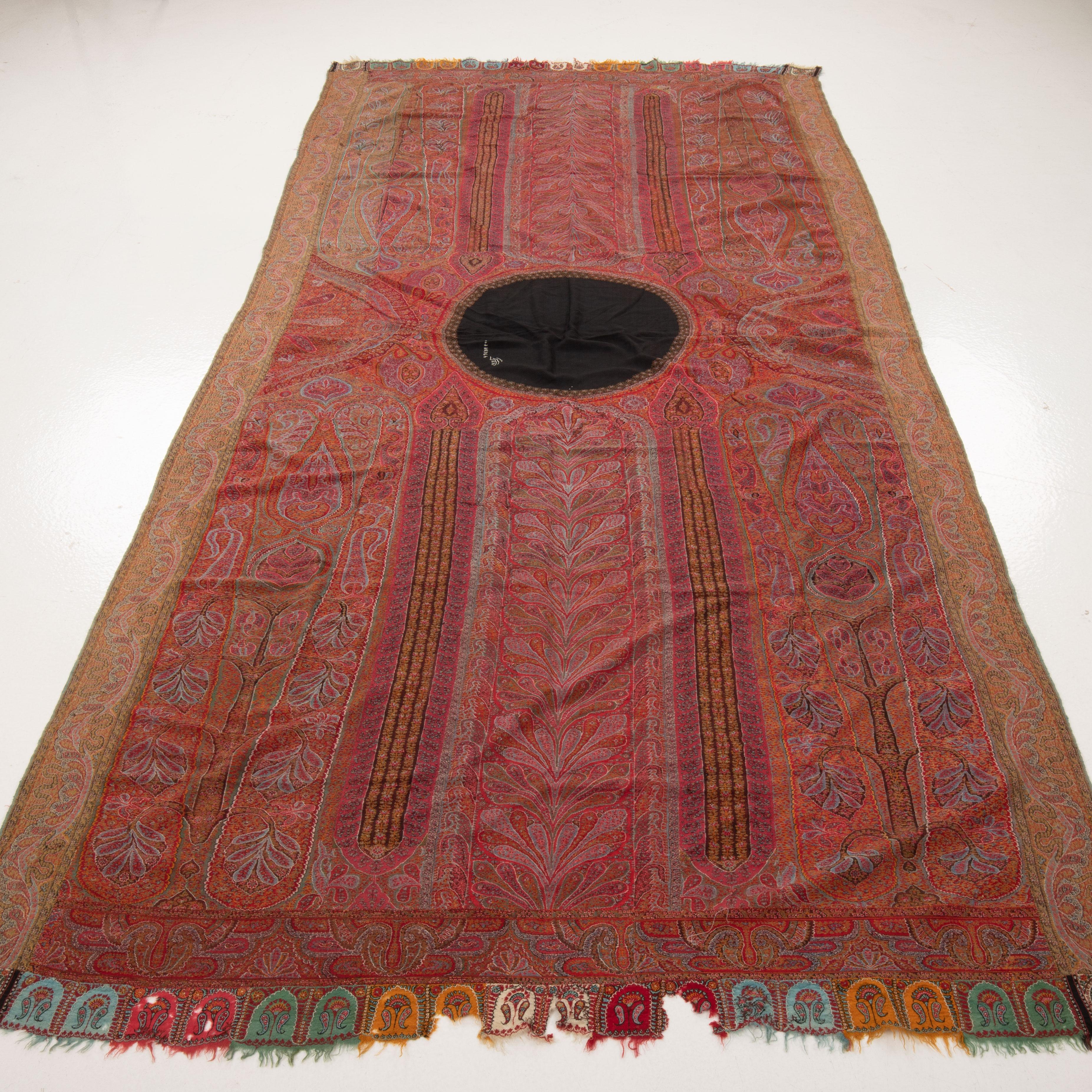Indian Large Kashmir Shawl, India, 19th C For Sale