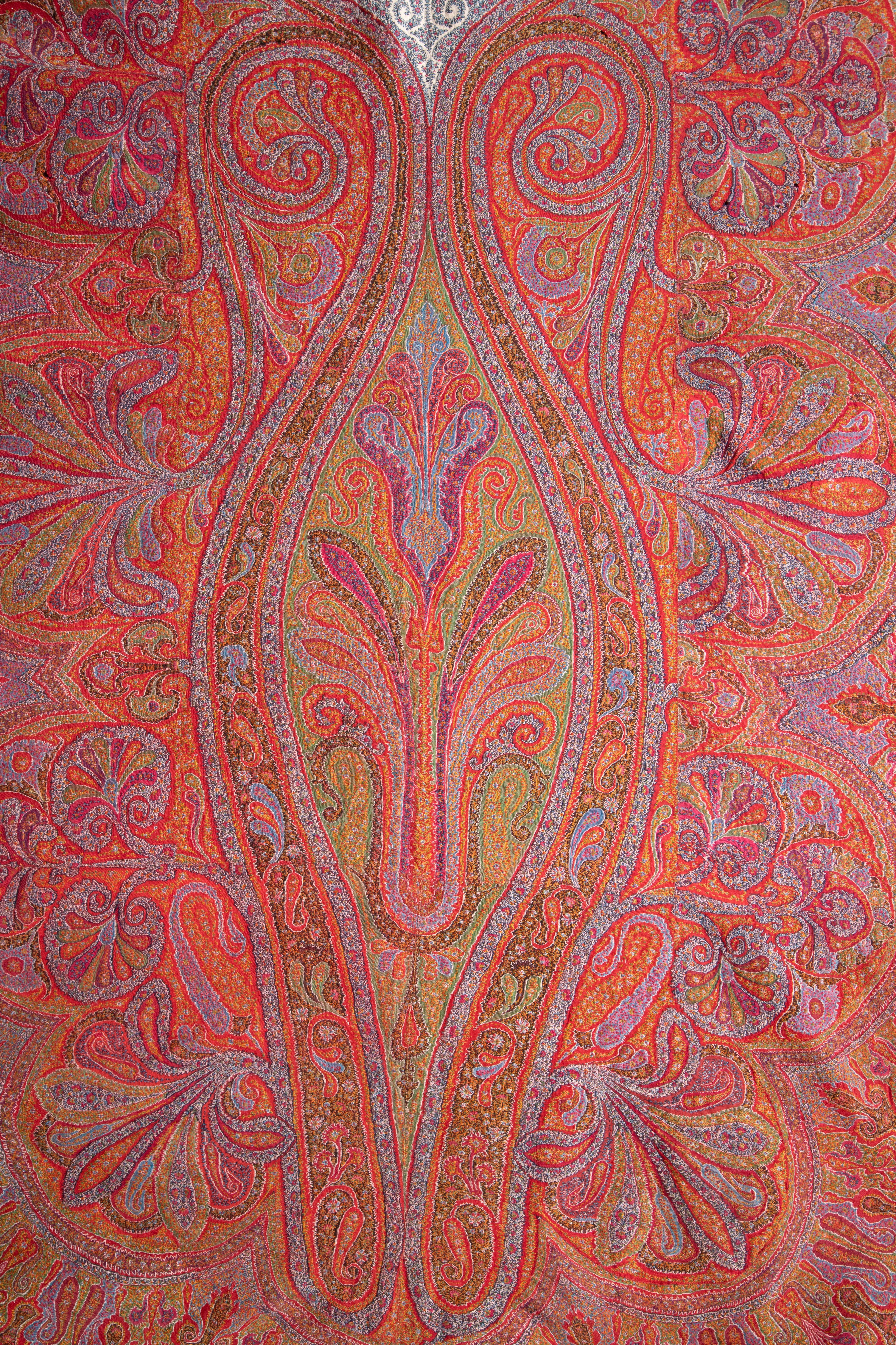 19th Century Large Kashmir Shawl, India, 19th C For Sale