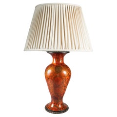 Large Kashmiri Lacquer Vase Mounted as a Table Lamp