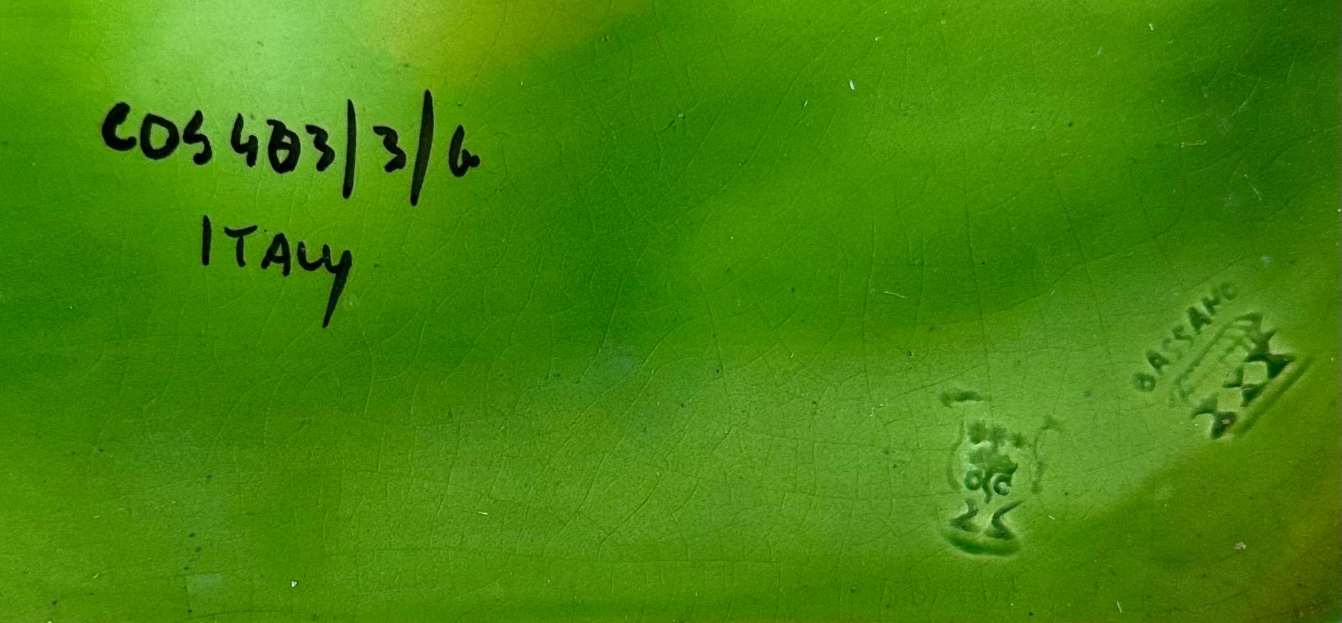 Großes grünes Kelly-Pflanzgefäß aus Keramik von Bassano, Italien im Angebot 4