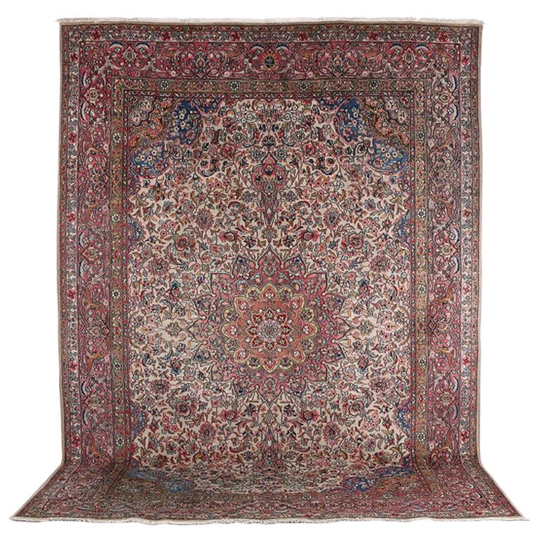 Large Kerman Wool Persian Carpet, C.1940
