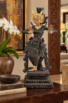 Large Ketut Puja Balinese Kepeng Coin Dancer Sculpture, Mas, Bali, 1997