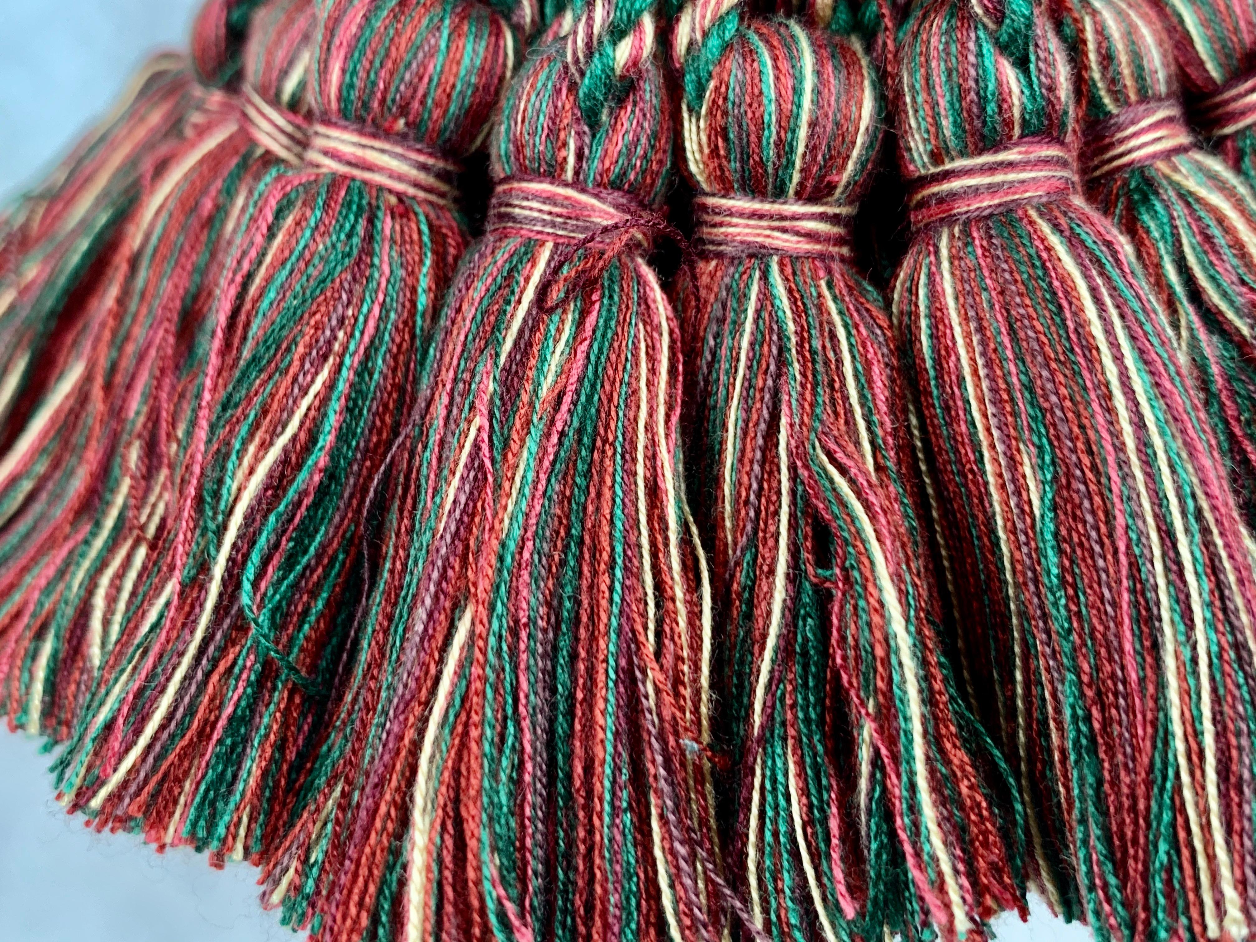 Hand-Crafted  Large Gland Clé (Key Tassel) Red/Green by Houlés Passementerie of Paris 