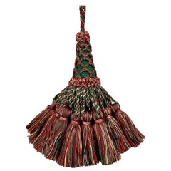 Large Gland Clé (Key Tassel) Red/Green by Houlés Passementerie of Paris