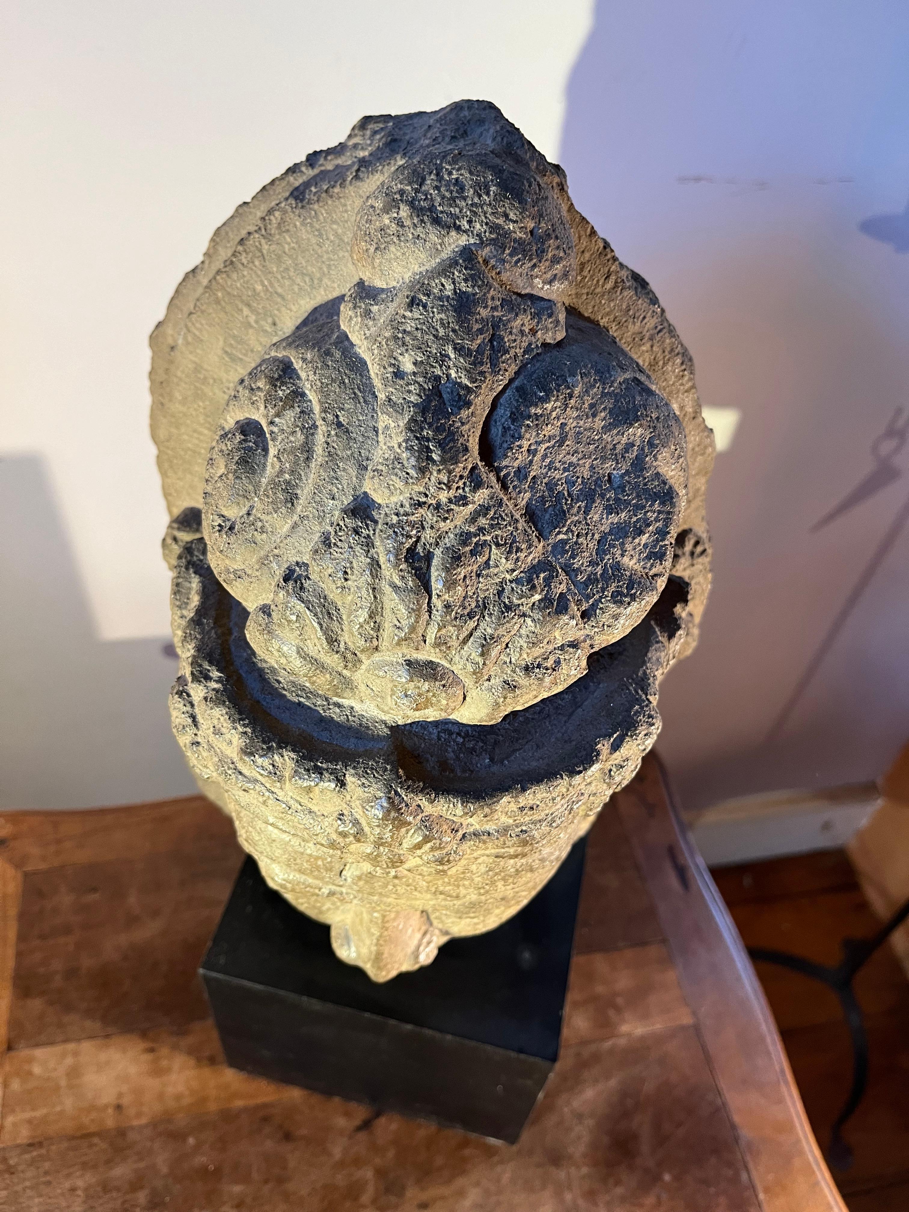 Large Khmer Buddha Head In Stone, Angkor Period 5