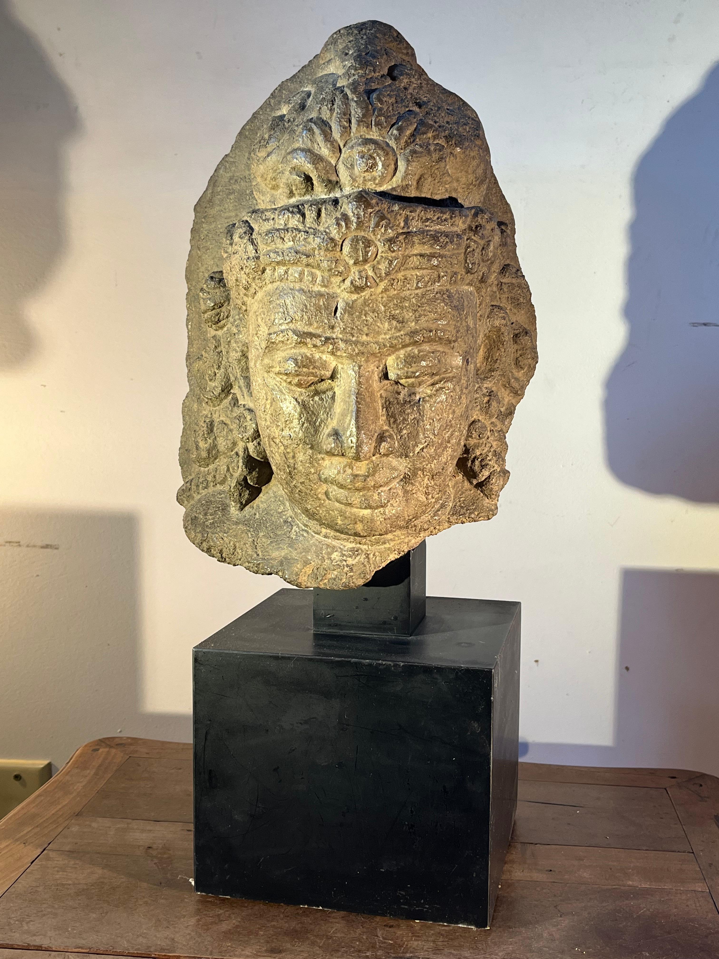 Other Large Khmer Buddha Head In Stone, Angkor Period