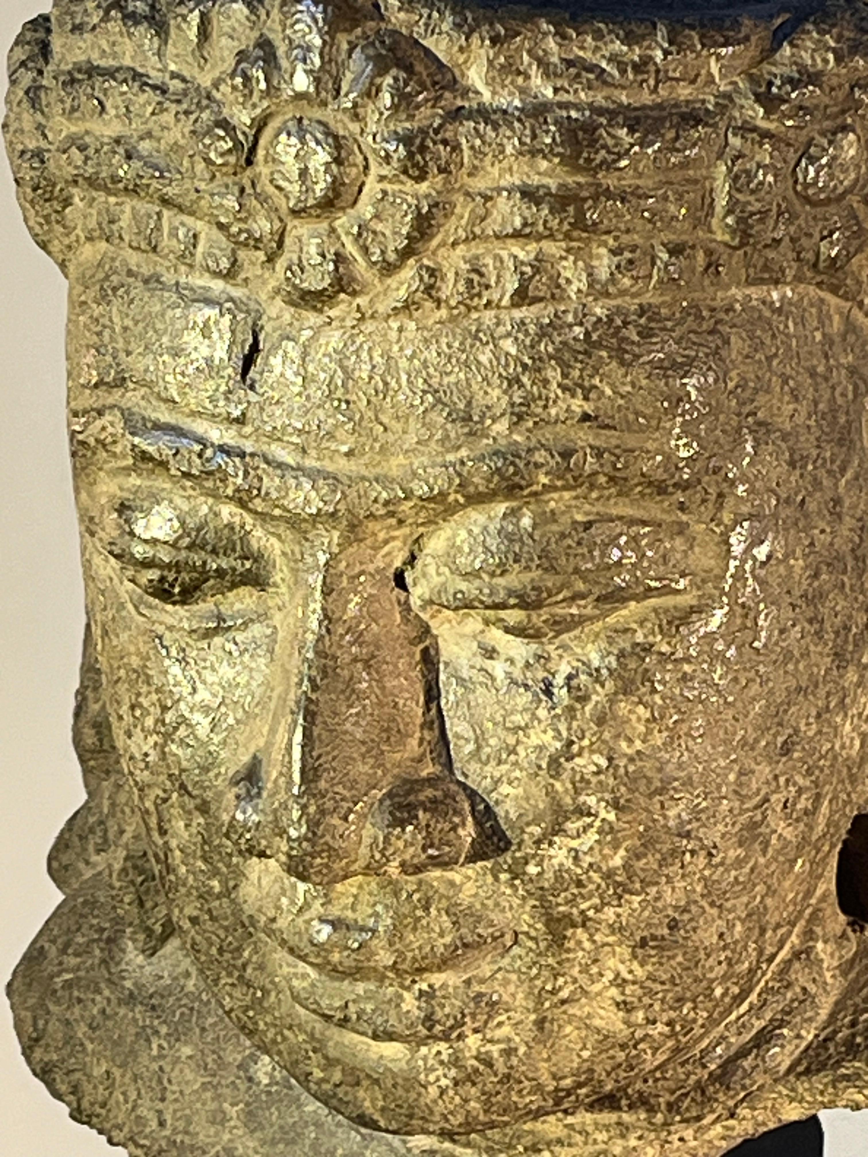 Large Khmer Buddha Head In Stone, Angkor Period 2