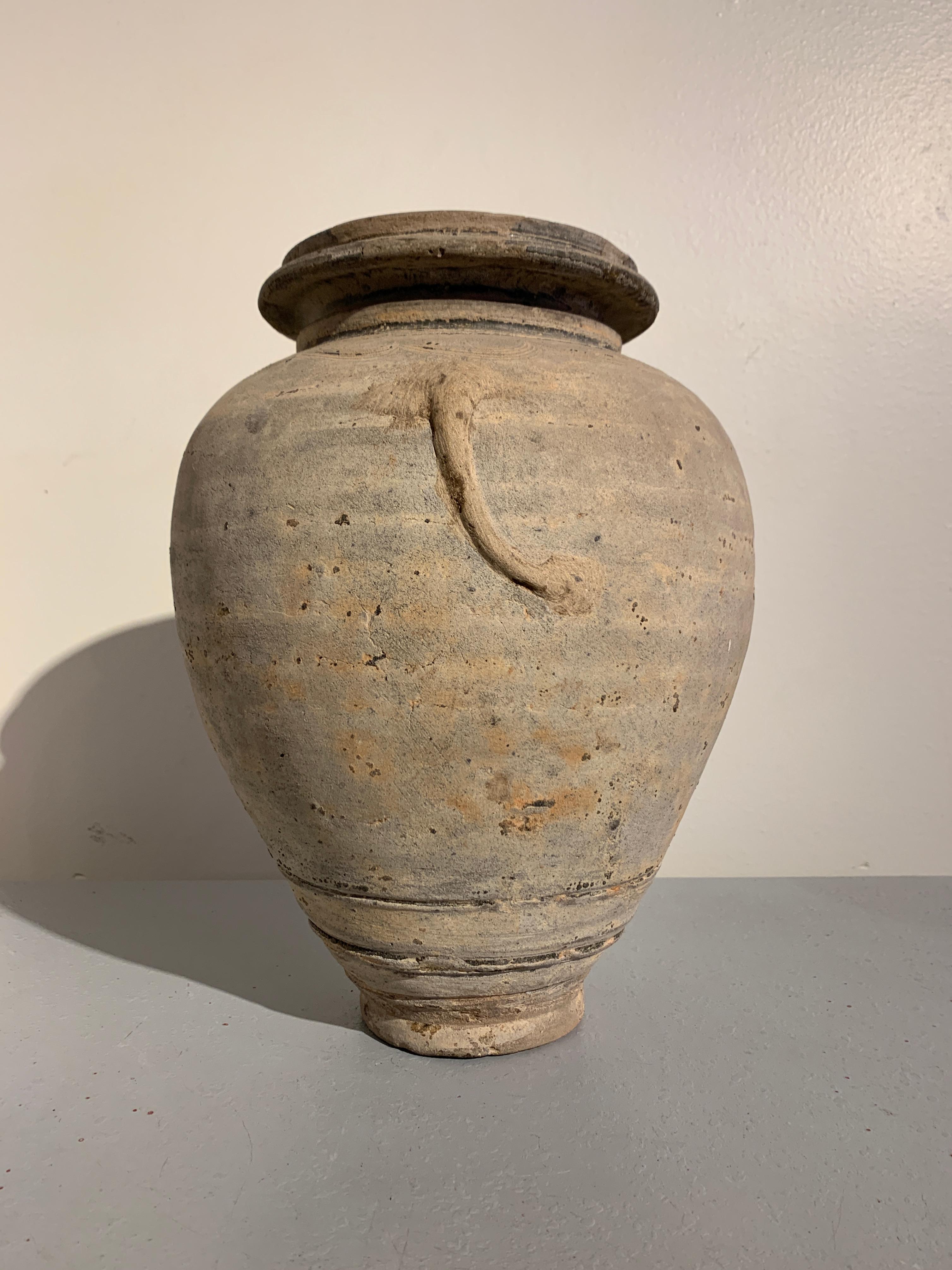 Fired Large Khmer Pottery Vessel with Elephant Head and Tail, 16th Century, Cambodia