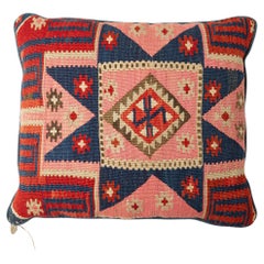 Large Kilim and Velvet Pillow