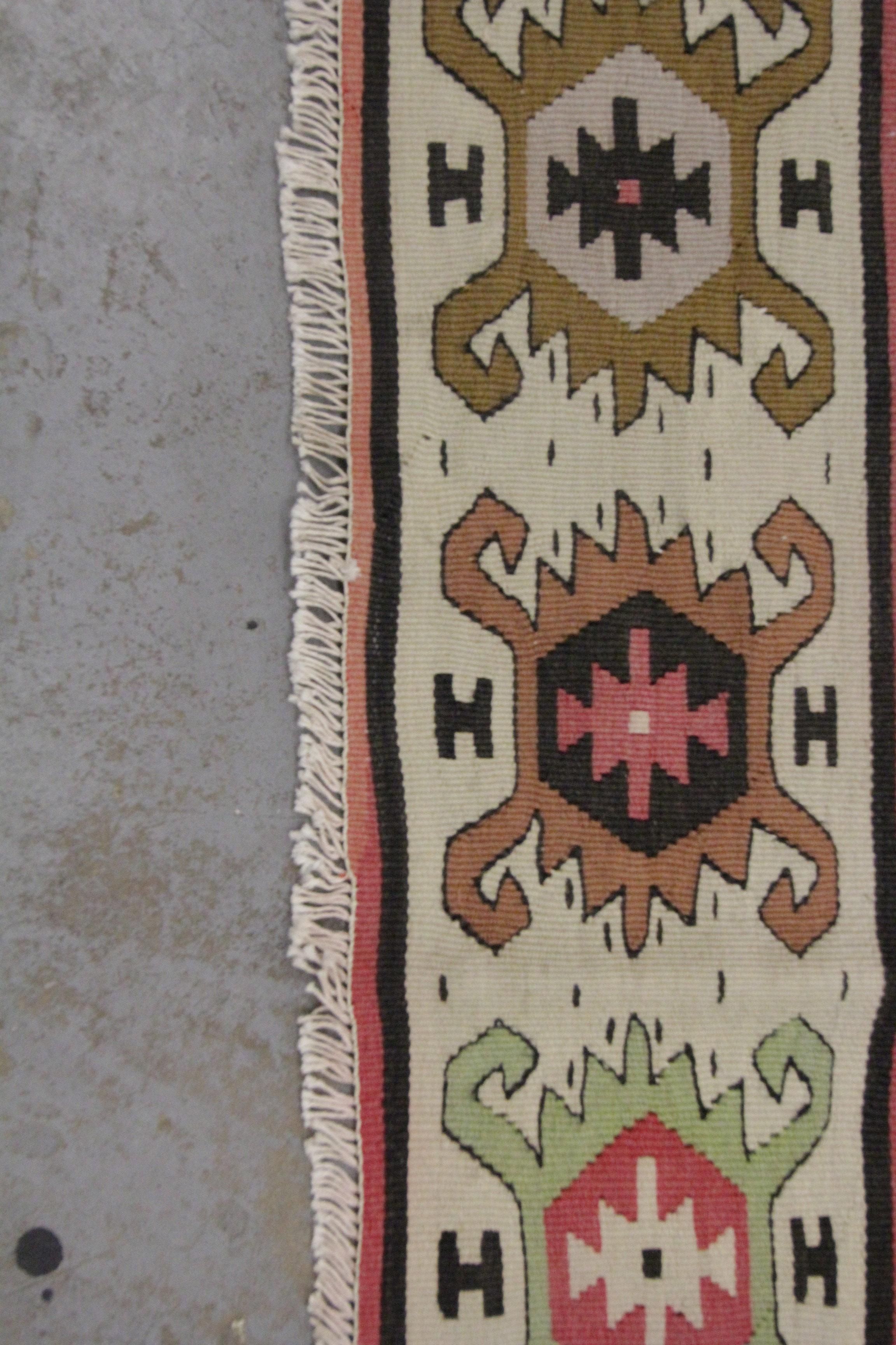 Early 20th Century Large Kilim, Rust Antique Rugs Handwoven Carpet Traditional Kilim Rug