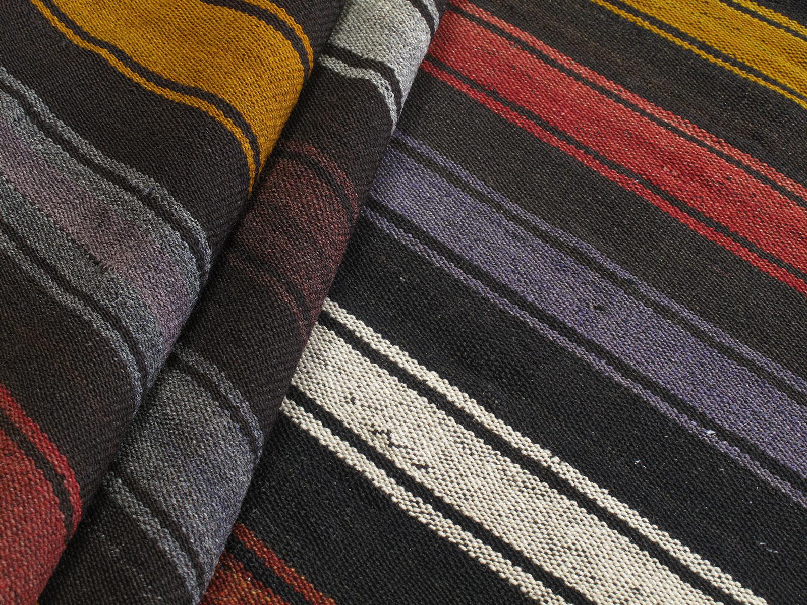 Wool Large Kilim with Vertical Bands 'DK-114-50' For Sale