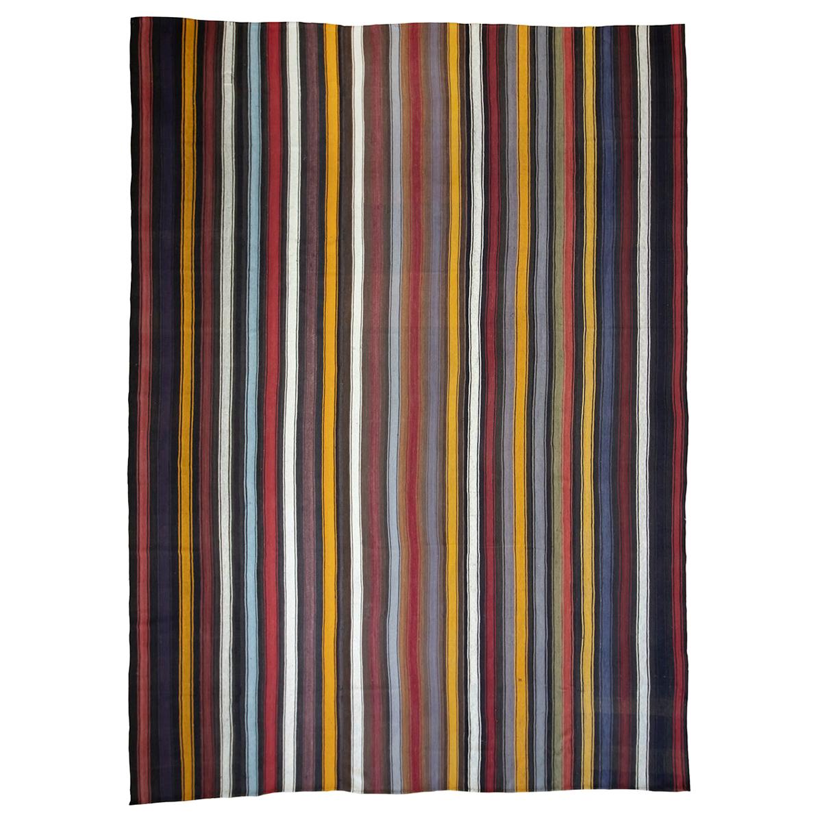 Large Kilim with Vertical Bands 'DK-114-53'