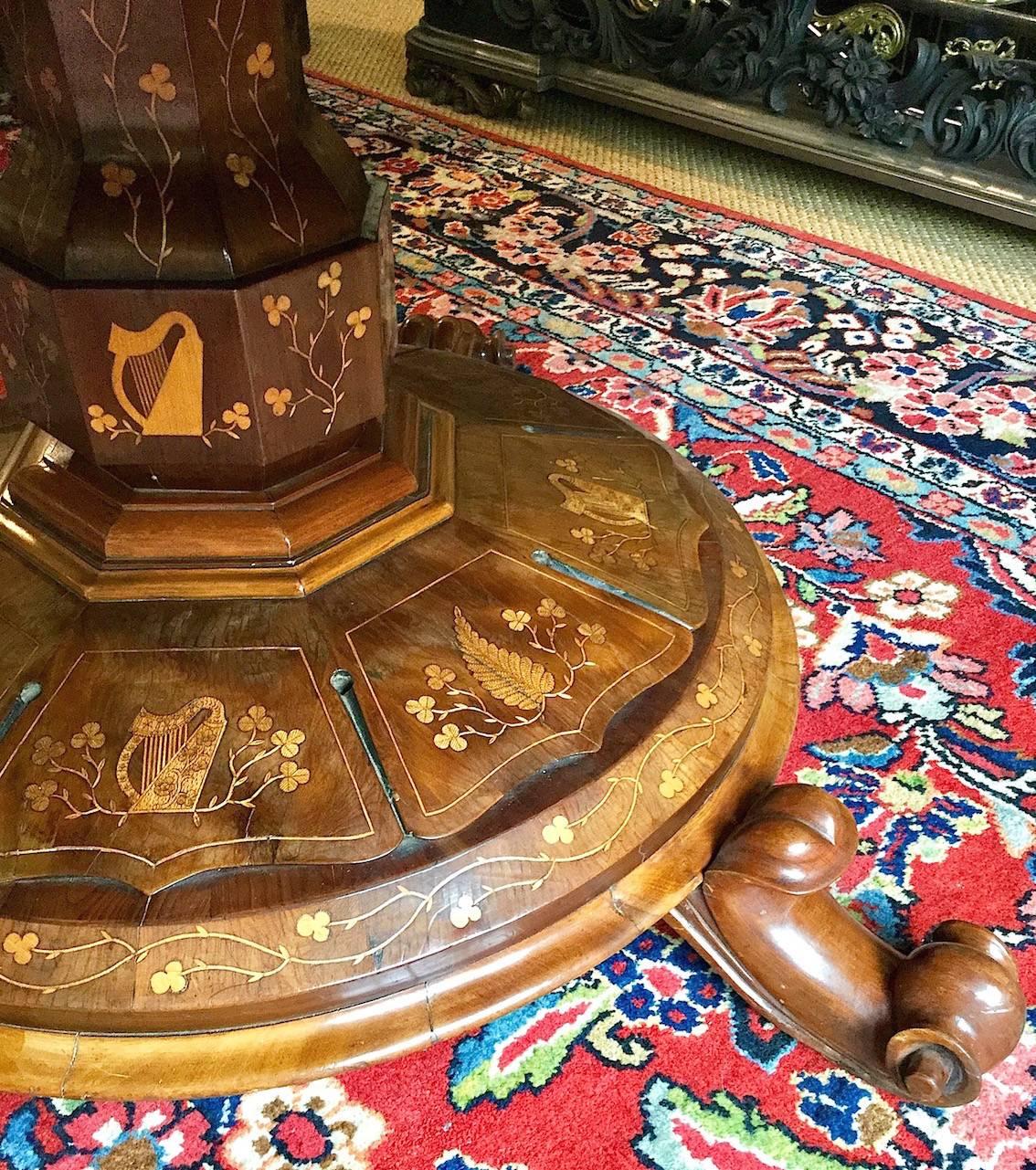 Large Killarney Marquetry Centre Table, circa 1860 5