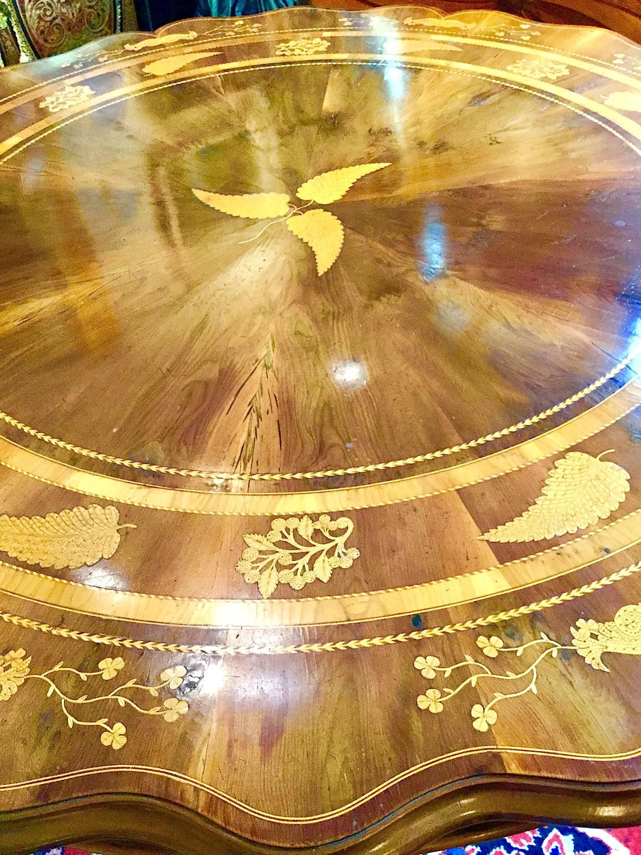 Yew Large Killarney Marquetry Centre Table, circa 1860