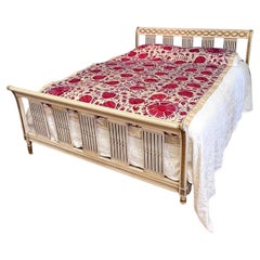 Used Large King 1920's Painted Wooden Bed