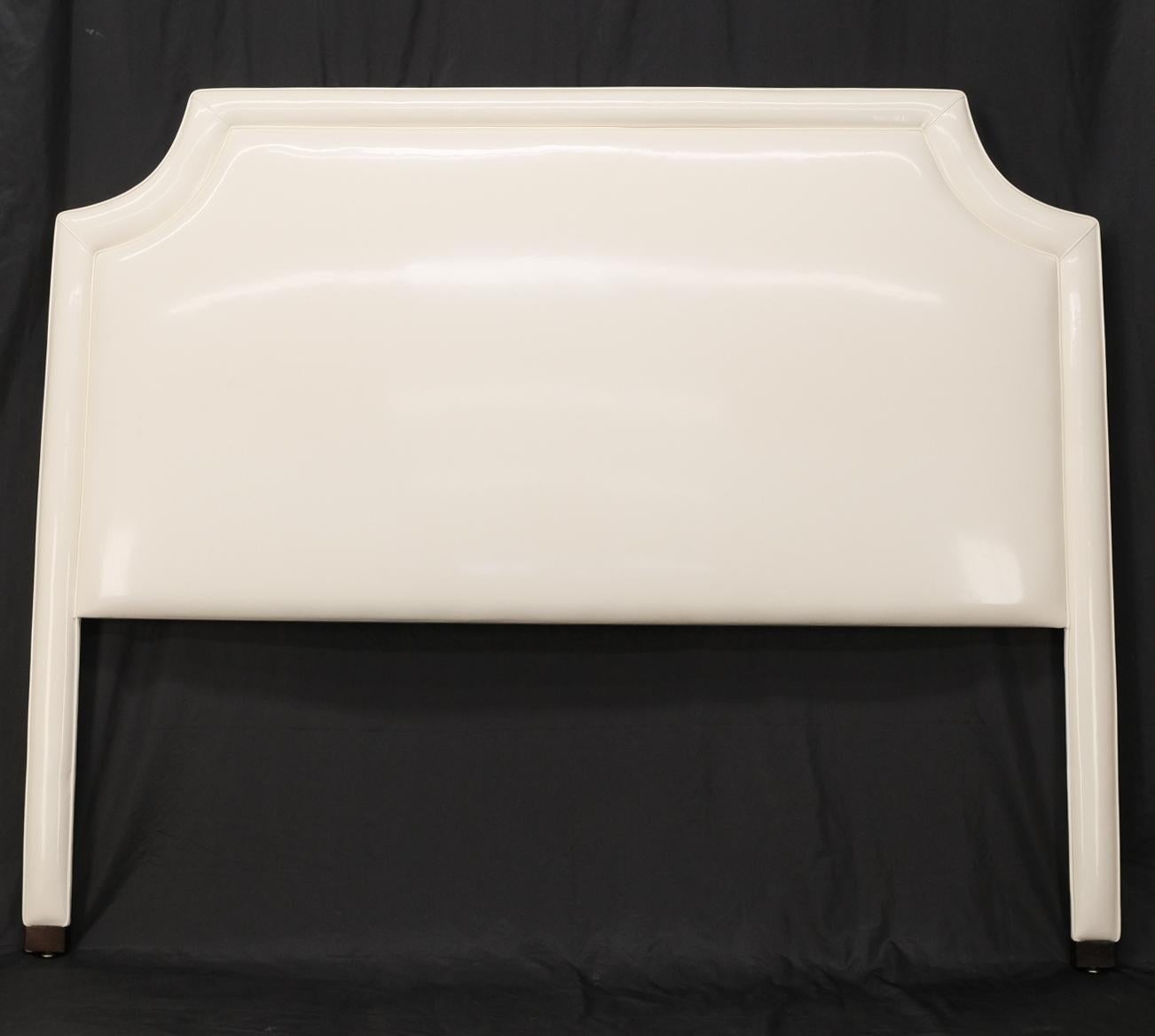 Large King Size White Patent Leather Headboard Bed Mint 3