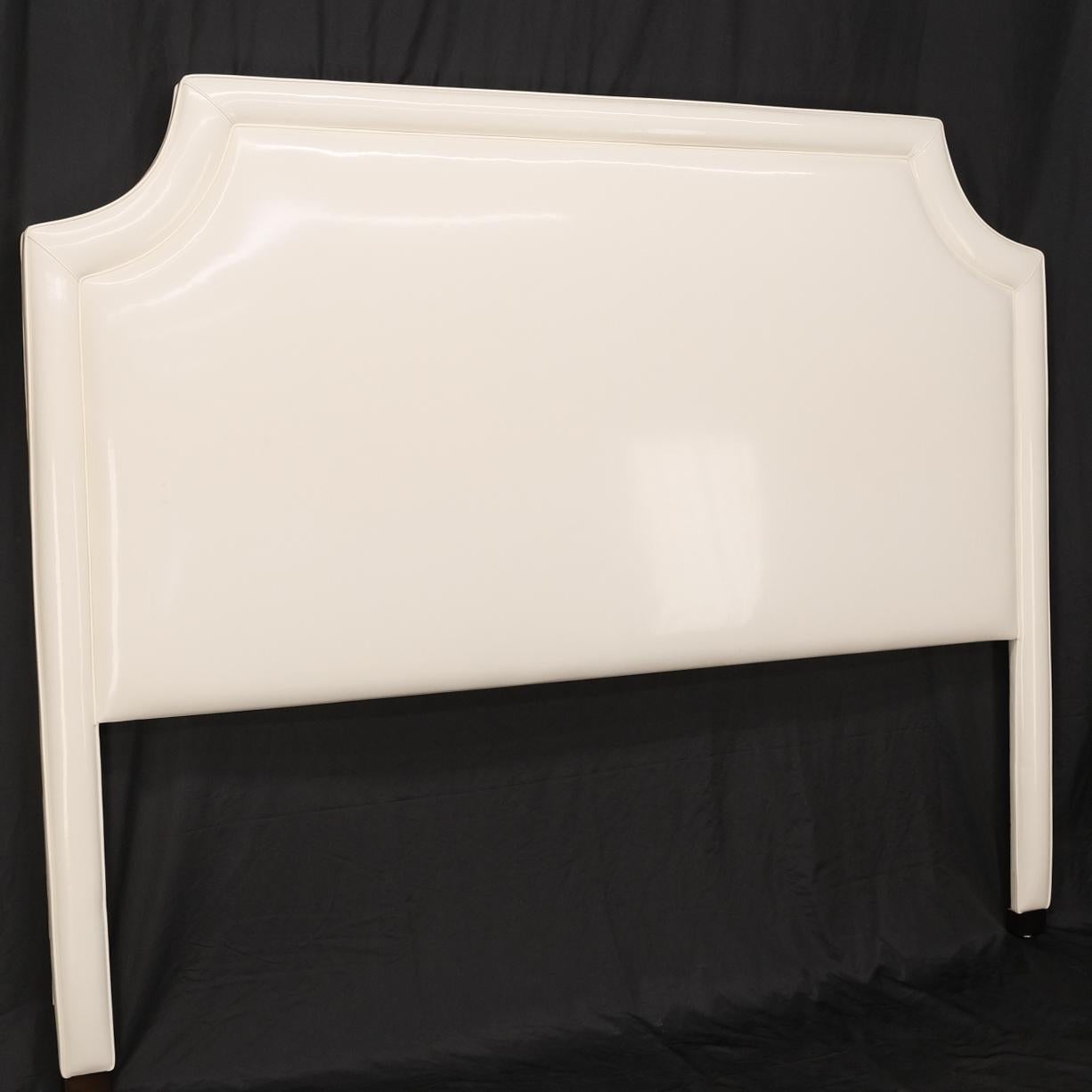 Large king size white patent leather headboard bed mint, Made in USA.